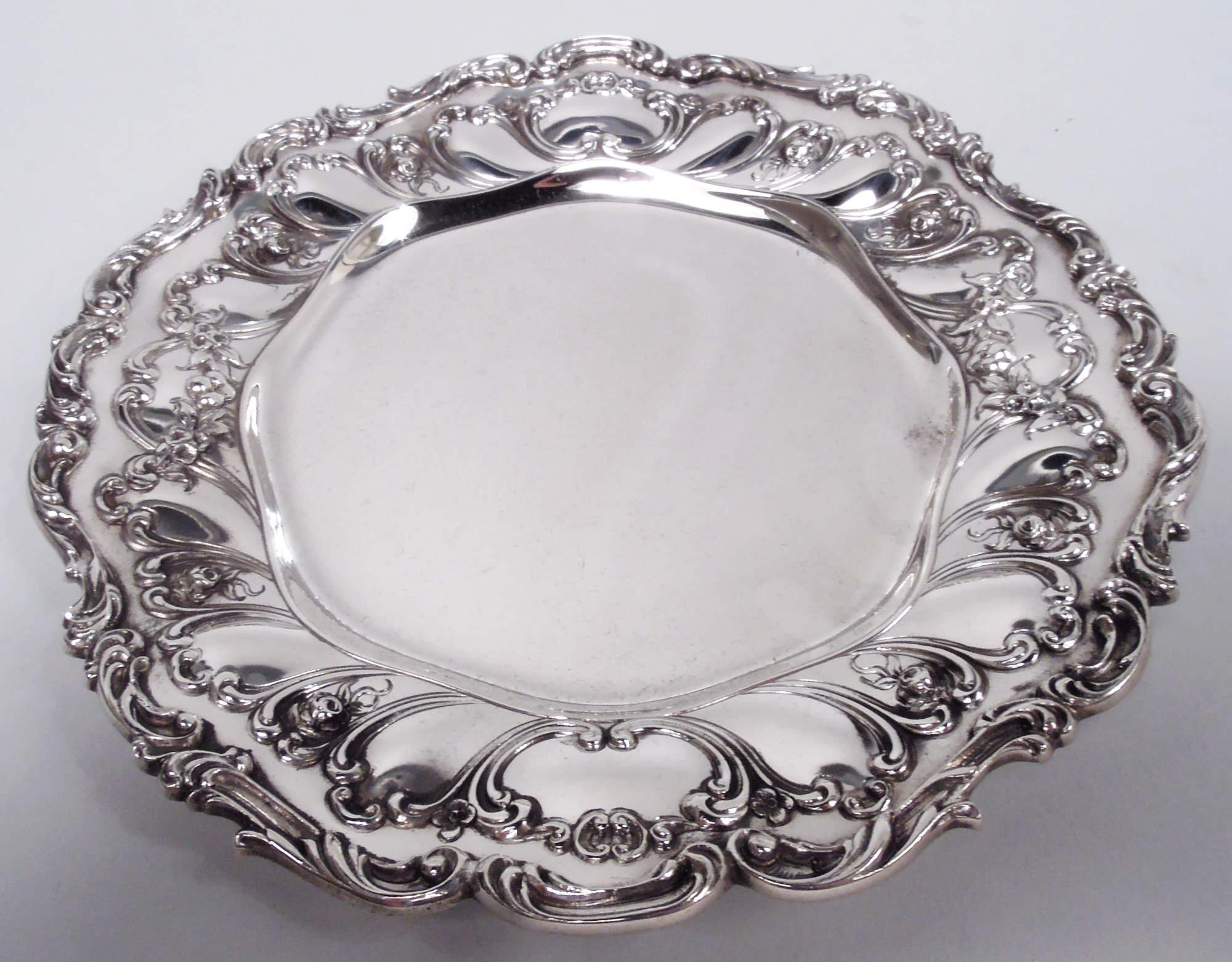Victorian Set of 12 Gorham Chantilly Sterling Silver Bread & Butter Plates