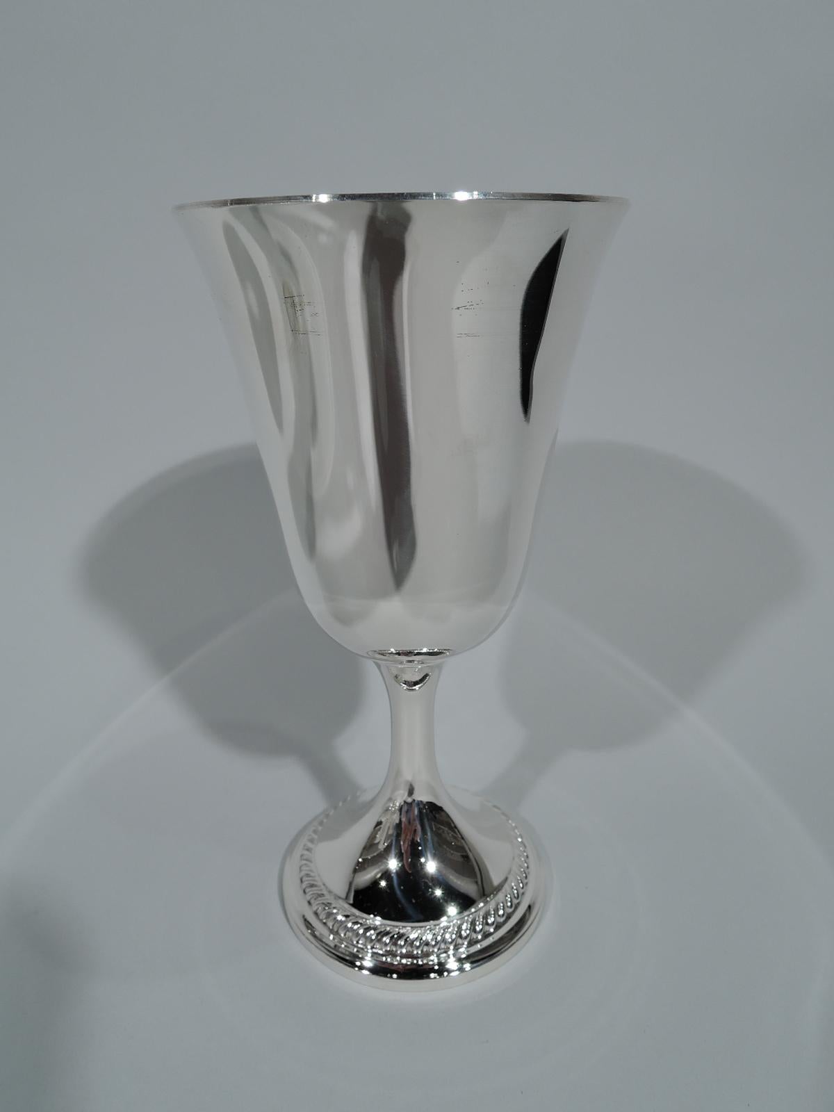 Set of 12 Gorham Sterling Silver Modern Georgian Goblets In Excellent Condition In New York, NY