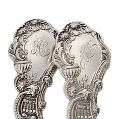 Set of 12 Gorham Versailles Sterling Silver/Gold Wash Bowl Spoons 'Monogrammed'