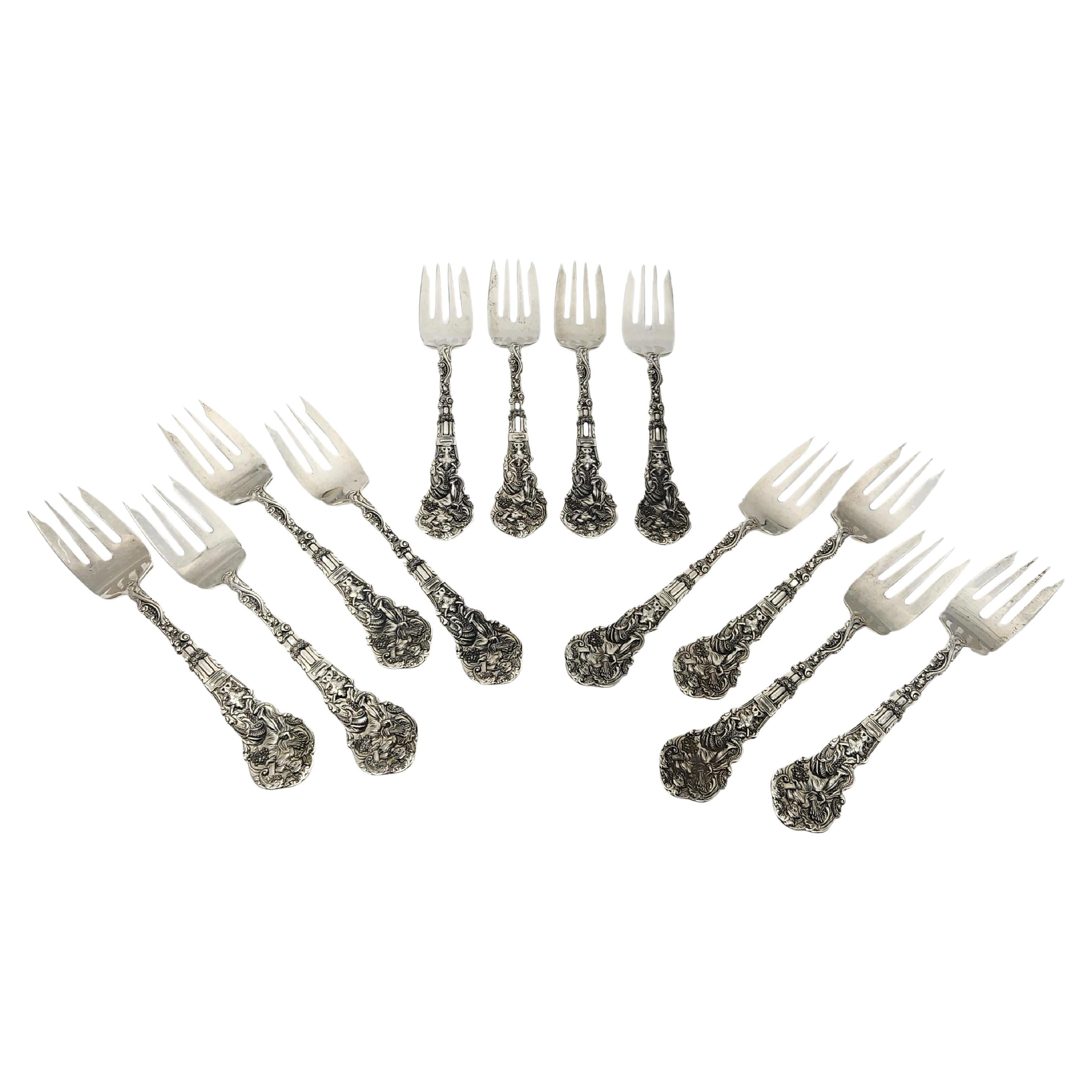 Set of 12 Gorham Versailles Sterling Silver Salad Forks 6 3/8" #15710 For Sale