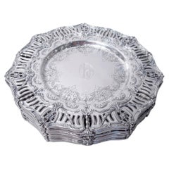 12er-Set Brot- und Butterteller aus Sterlingsilber von Graff Washbourne & Dunn