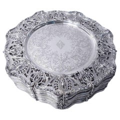 12er-Set Sterling-Silber-Teller von Graff, Washbourne & Dunn
