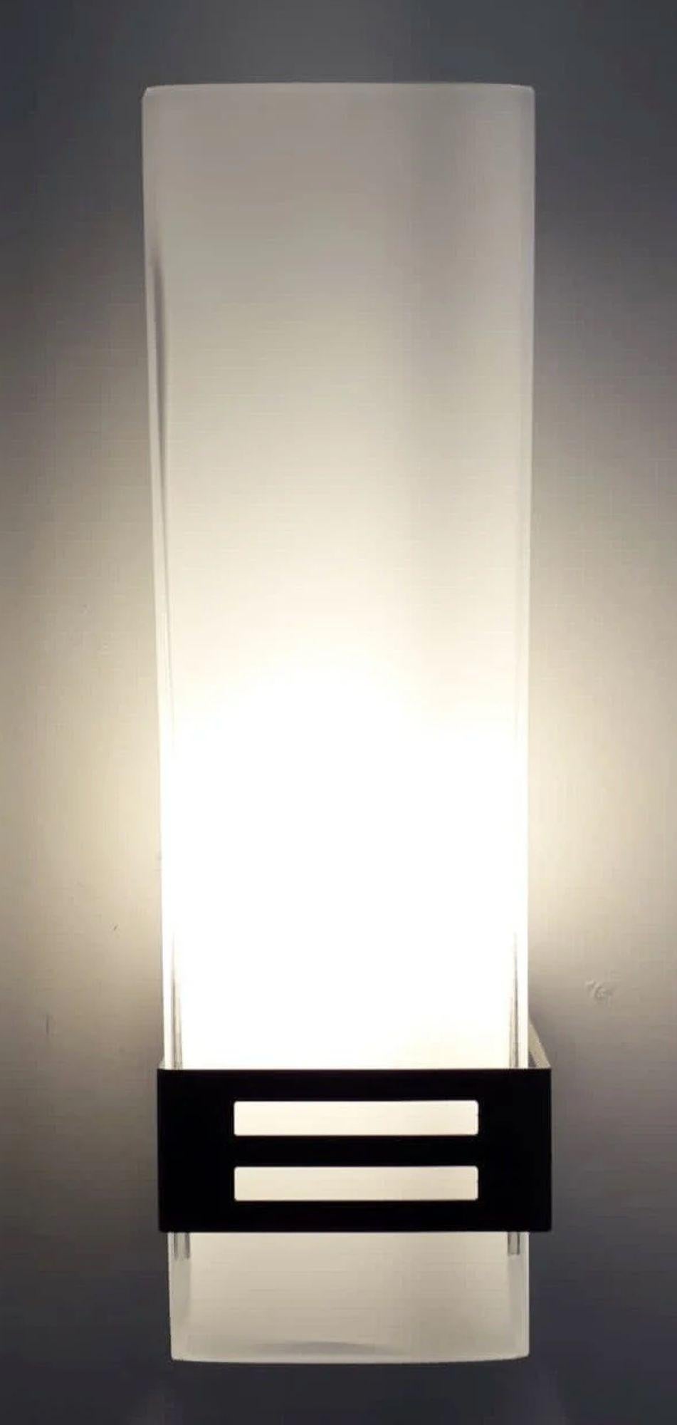 Set of 12 Grattacielo Frosted Murano Glass Sconces, Italy, 1990's. For Sale 2