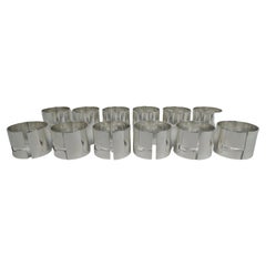 Set of 12 Gucci Italian Super Stylish Sterling Silver Napkin Rings