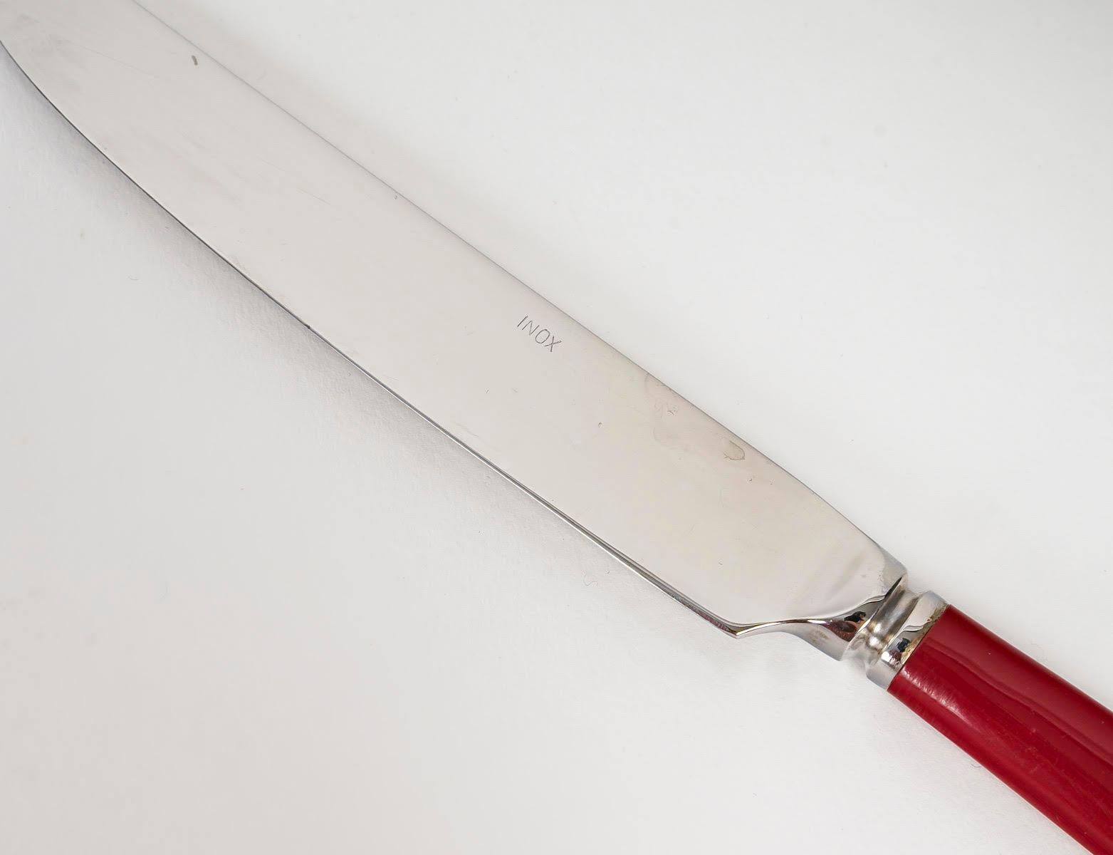20ième siècle Ensemble de 12 couteaux à dessert Guy Degrenne, 20ème siècle. en vente