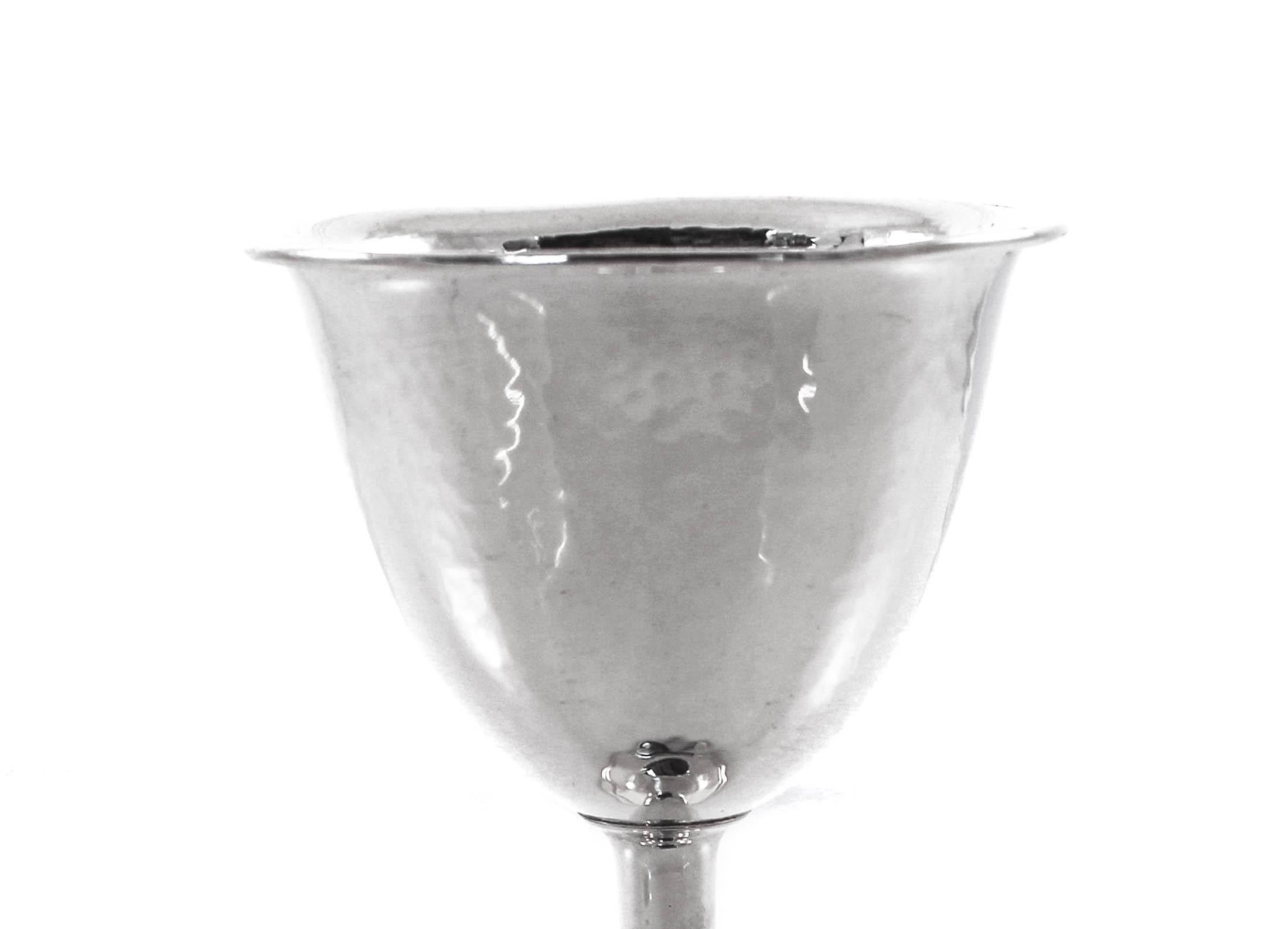 American Set of 12 Hammered Goblets