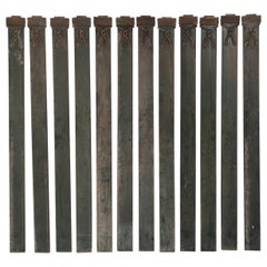 Set of 12 Hand Carved Very Old Painted Pilasters or Pillars with a Rope Motif