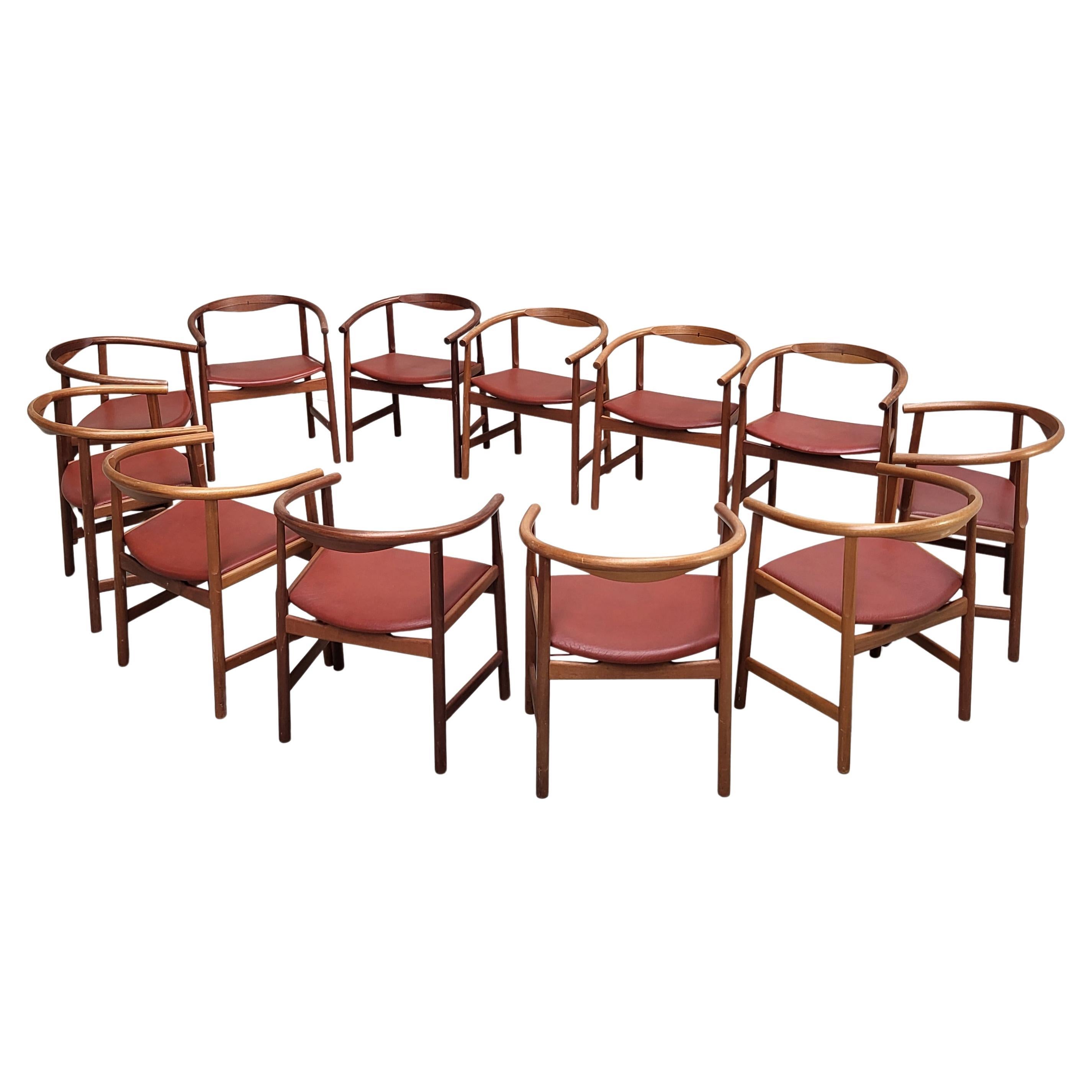 Satz von 12 Hans Wegner-Esszimmerstühlen PP203 von PP Mobler, Dänemark, 1969