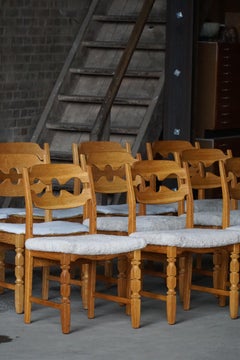 Set of 12 Henning Kjærnulf “Razorblade” Dining Chairs, Mid Century Modern, 1960s