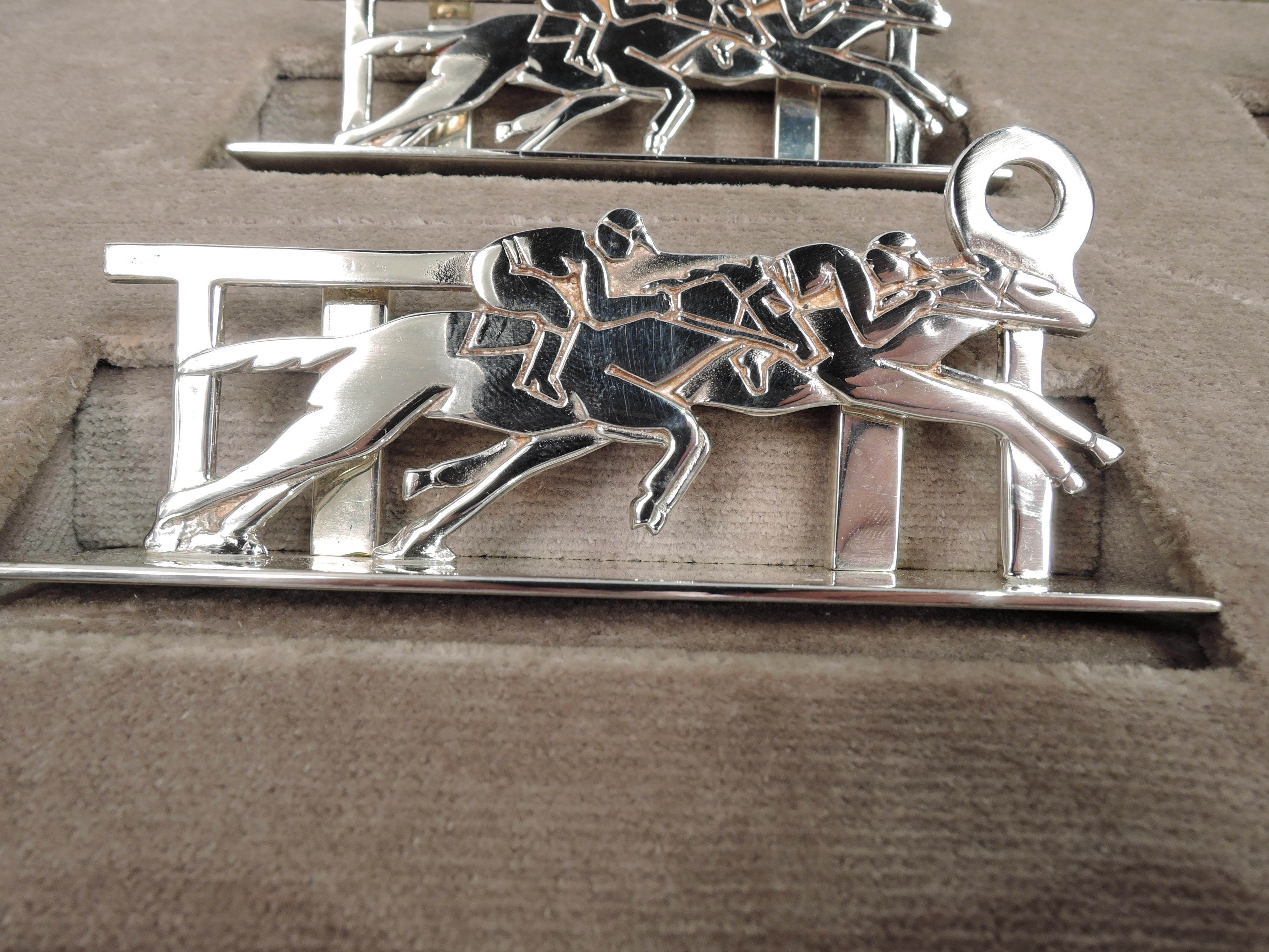 Modern Set of 12 Hermès Fabulous French Horse Race Place Card Holders