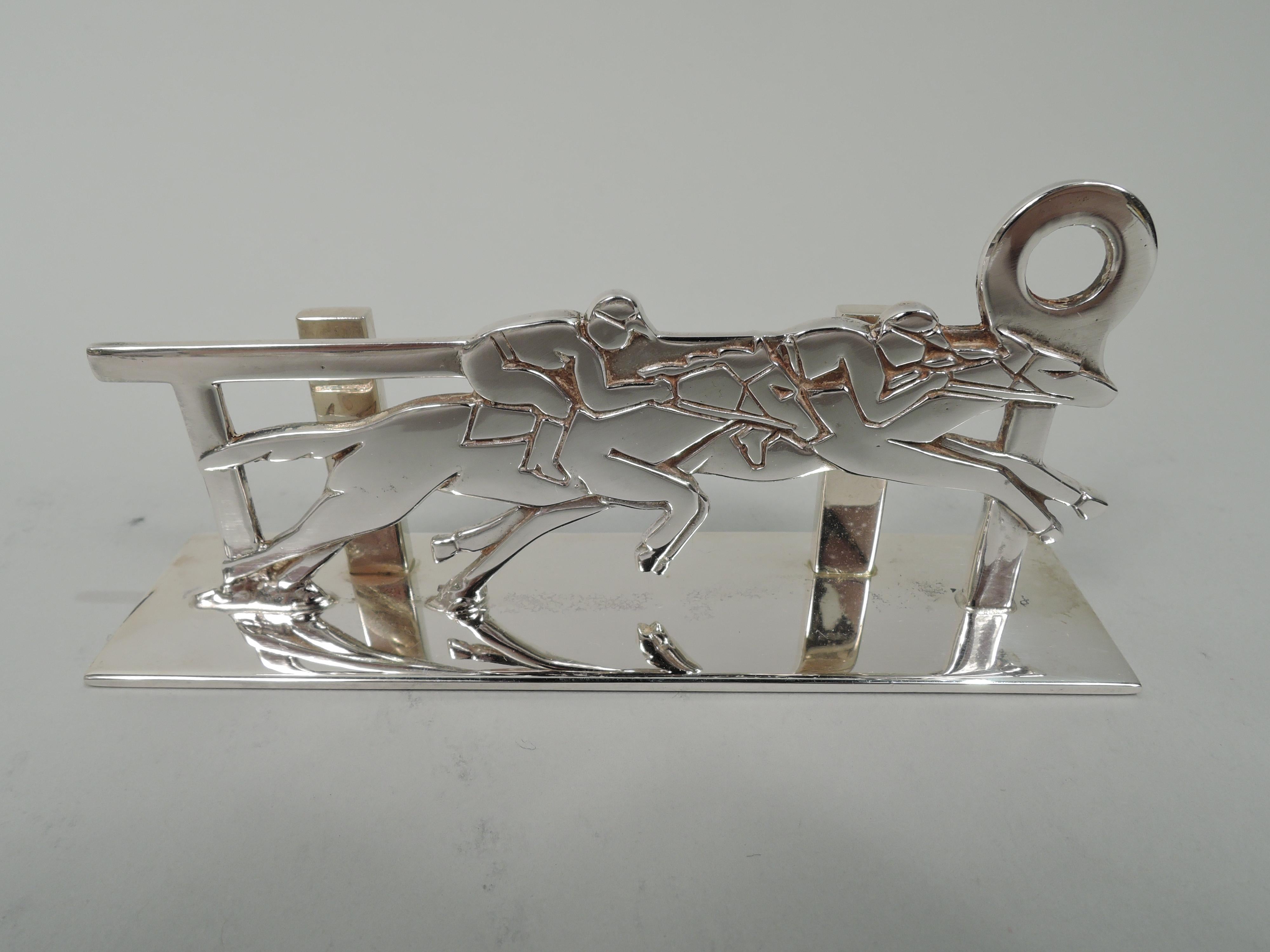 Set of 12 Hermès Fabulous French Horse Race Place Card Holders In Excellent Condition In New York, NY