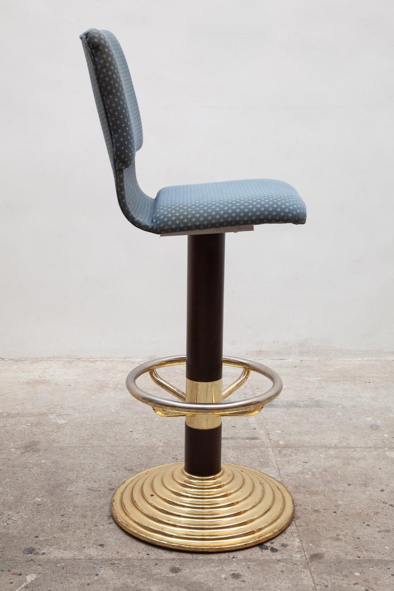 Set of 12 High Brass Bar Stools with Footrest, 1980s For Sale at 1stdibs