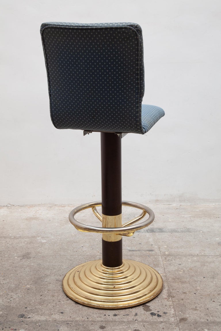 Set of 12 High Brass Bar Stools with Footrest, 1980s For Sale at 1stdibs