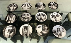 Set of Twelfe Iconic "Julia" Plates by Fornasetti