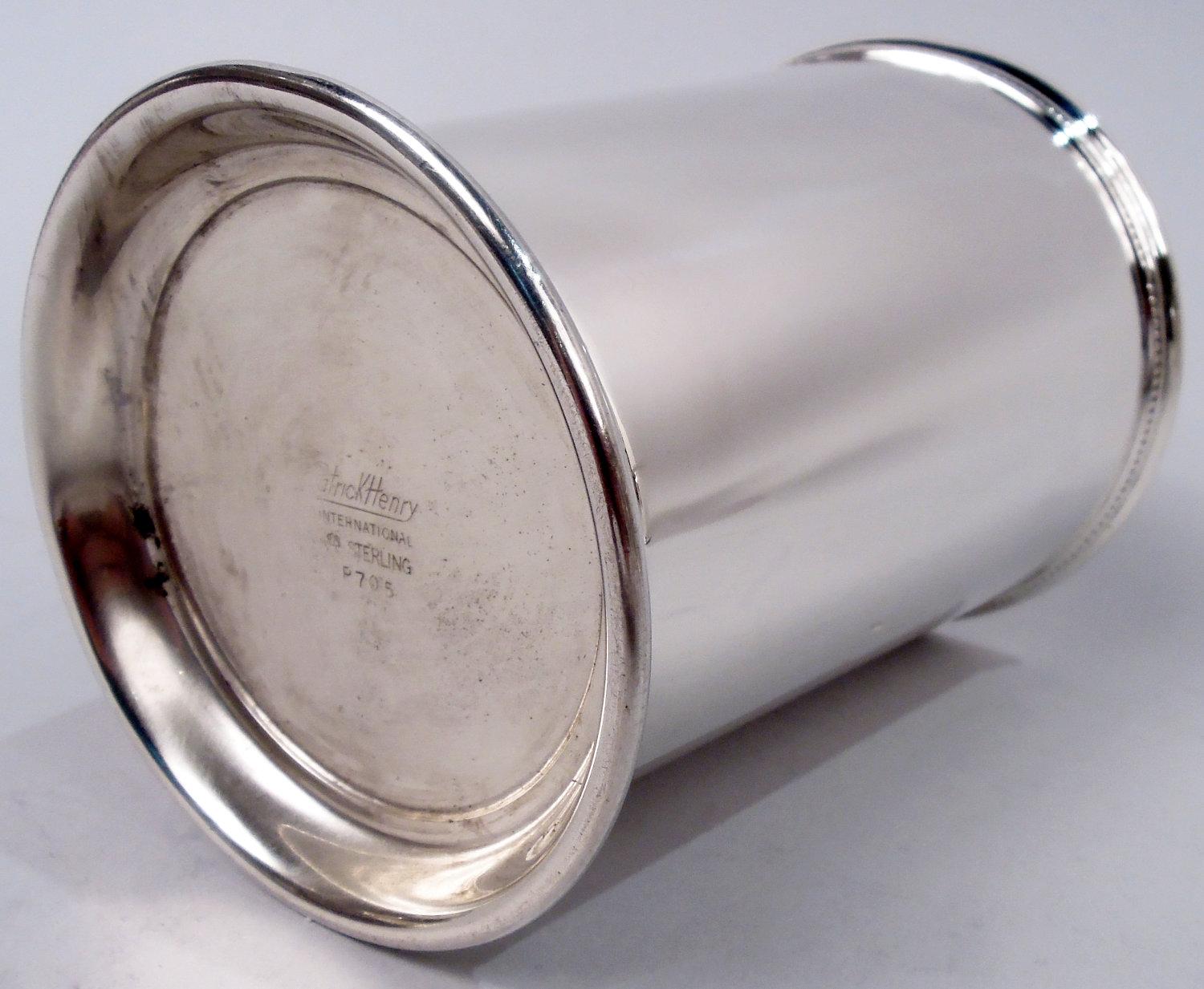 XX secolo Set di 12 Mint Juleps International Sterling Silver Patrick Henry in vendita
