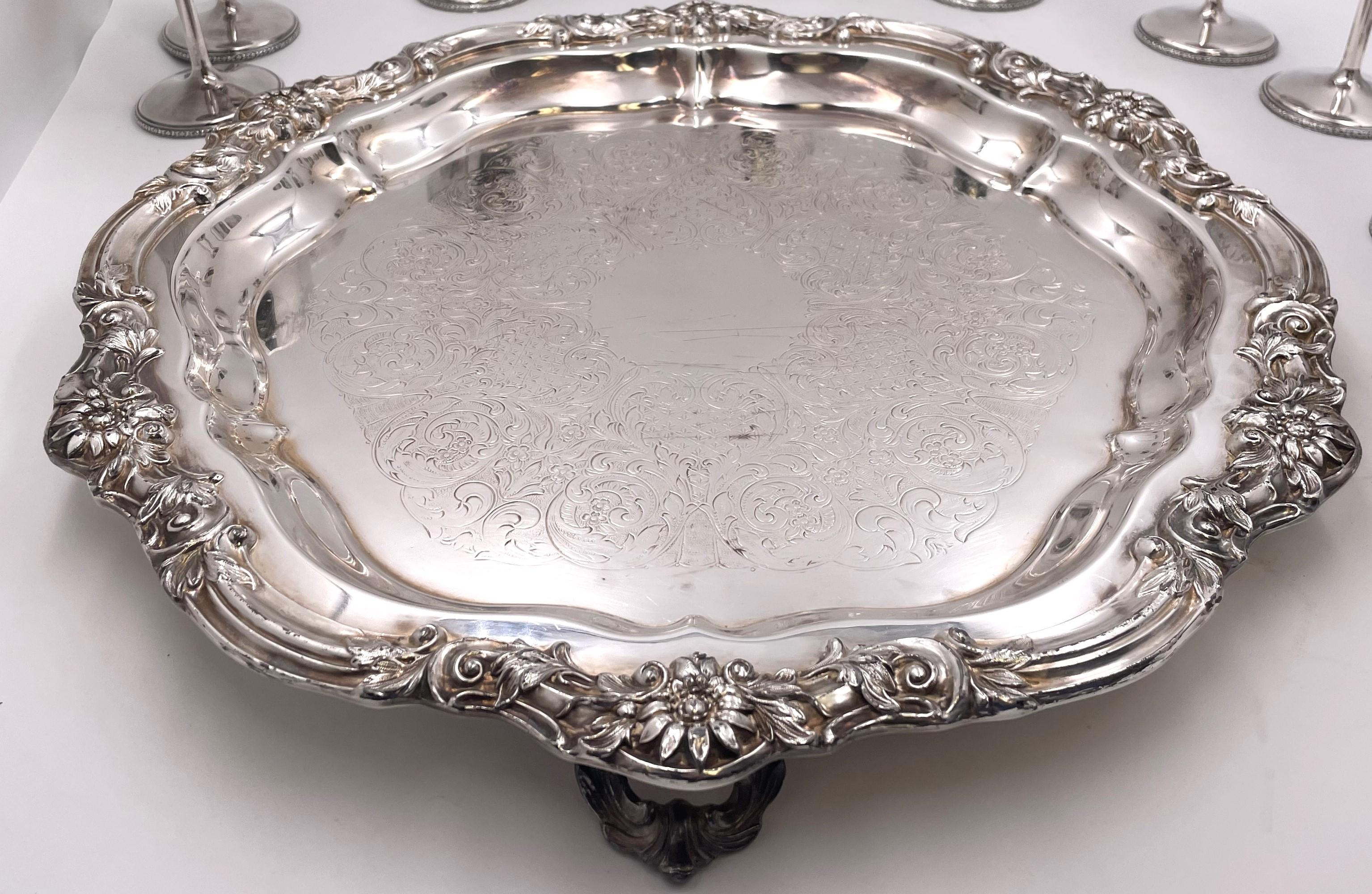 Set of 12 International Sterling Silver Goblets on Matching Tray en vente 4