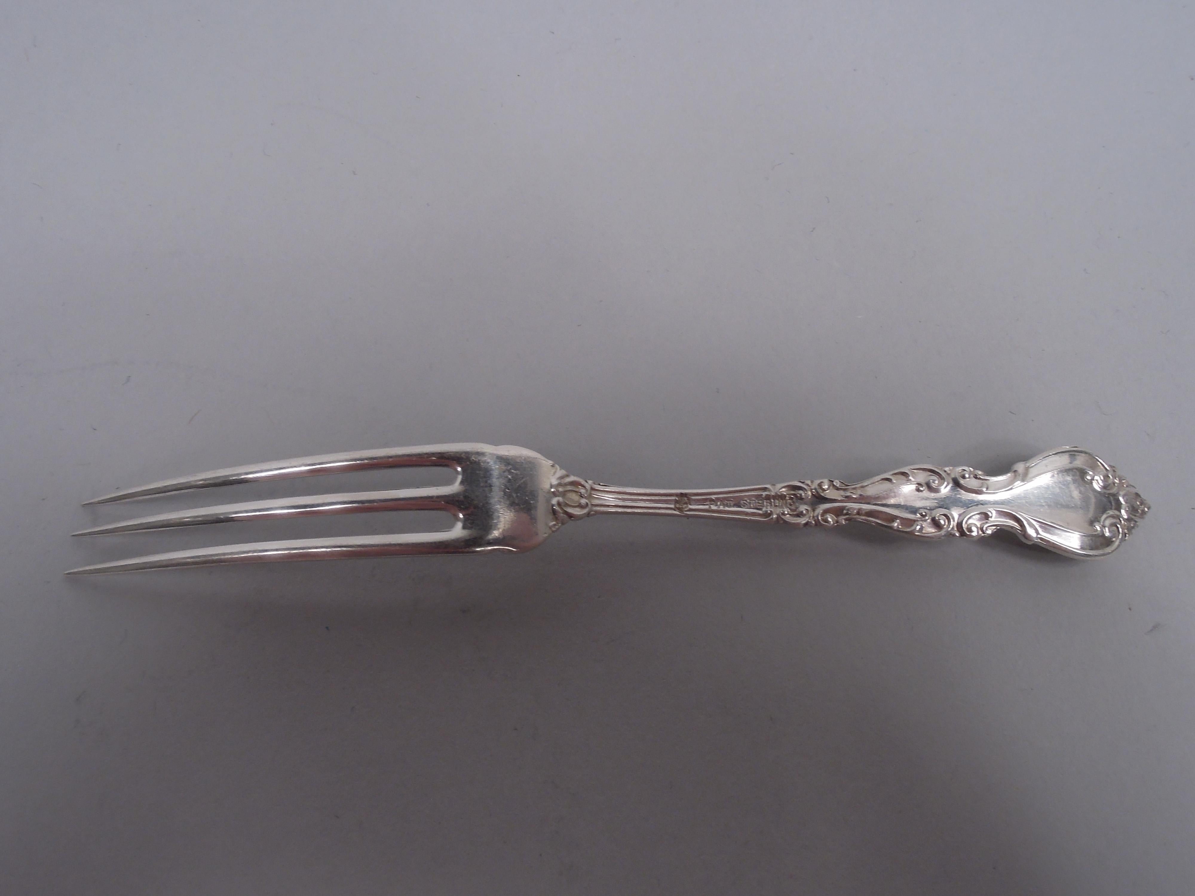 Victorien Ensemble de 12 fourchettes à fraise en argent sterling International Warwick en vente