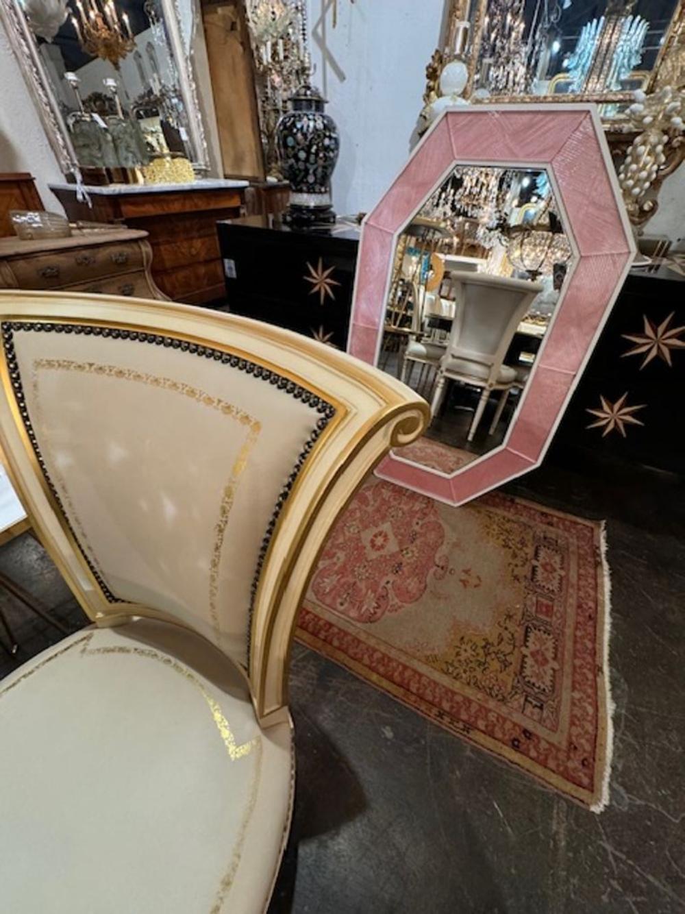 Juego de 12 Sillas de Comedor Italianas Directoire Talladas y Doradas a la Parcela Tallado