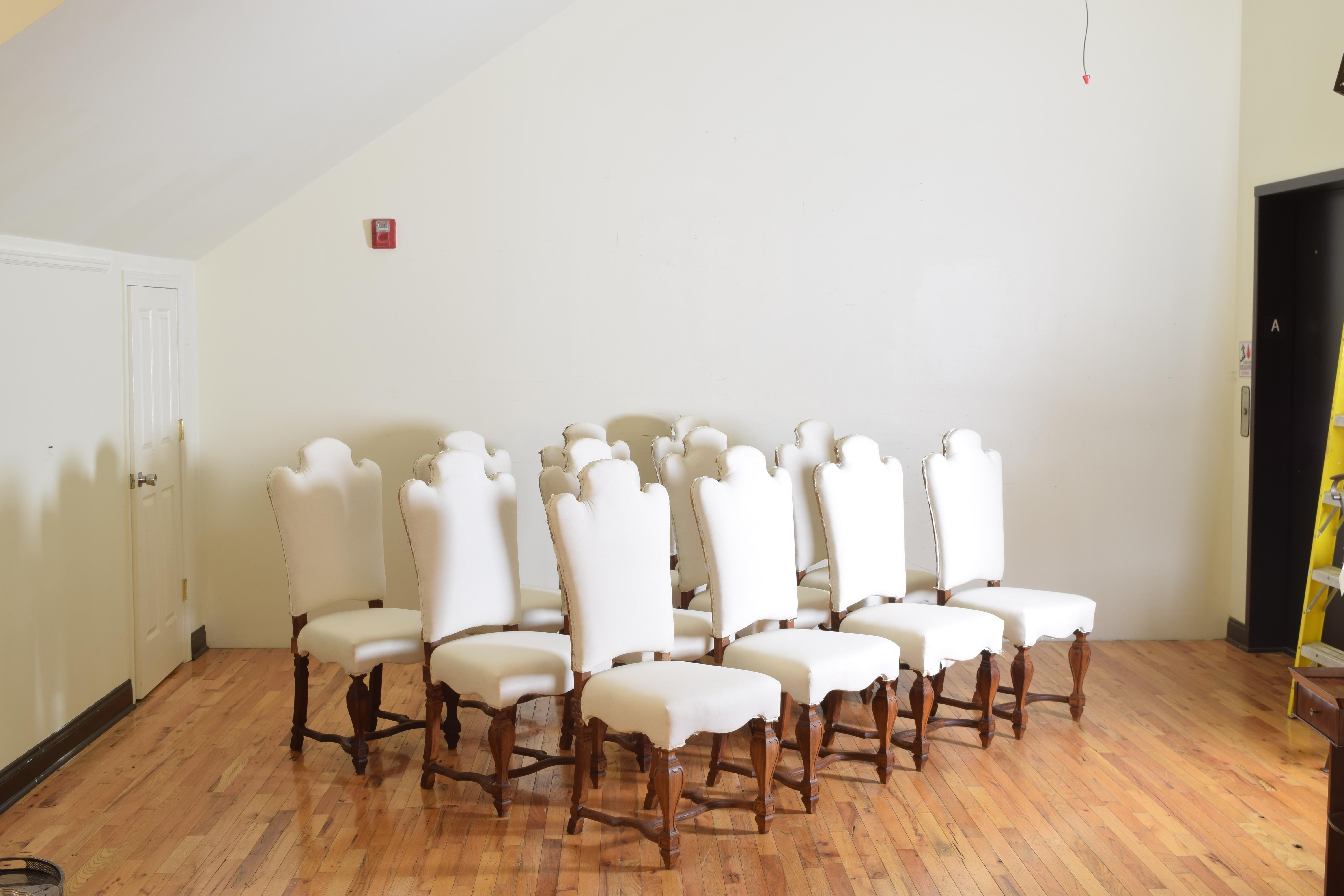 Set of 12 Italian Lxiv Style Wooden Dining Chairs from the 19th Century In Good Condition In Atlanta, GA