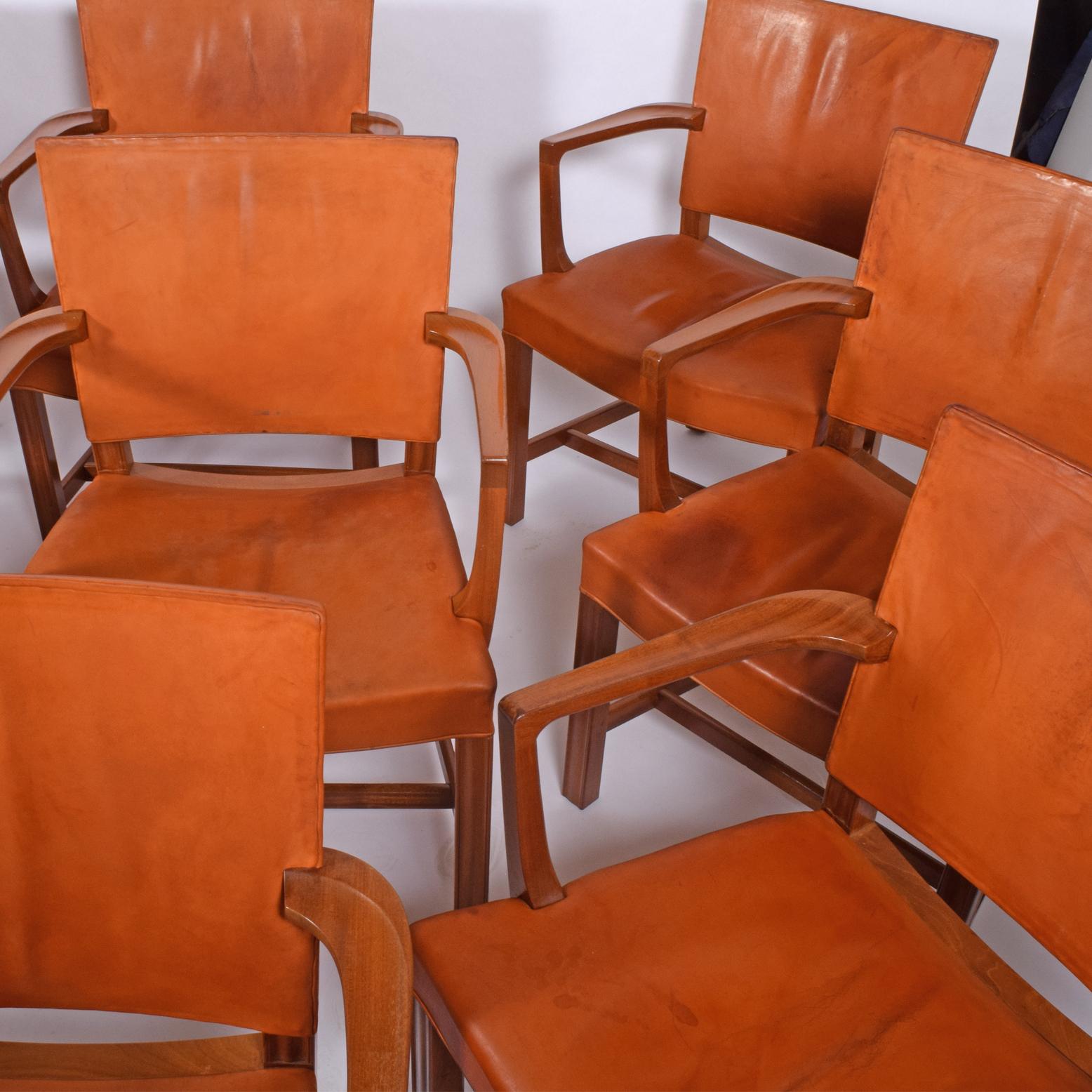 Set of 12 Kaare Klint Red Armchairs for Rud Rasmussen In Good Condition In Hudson, NY