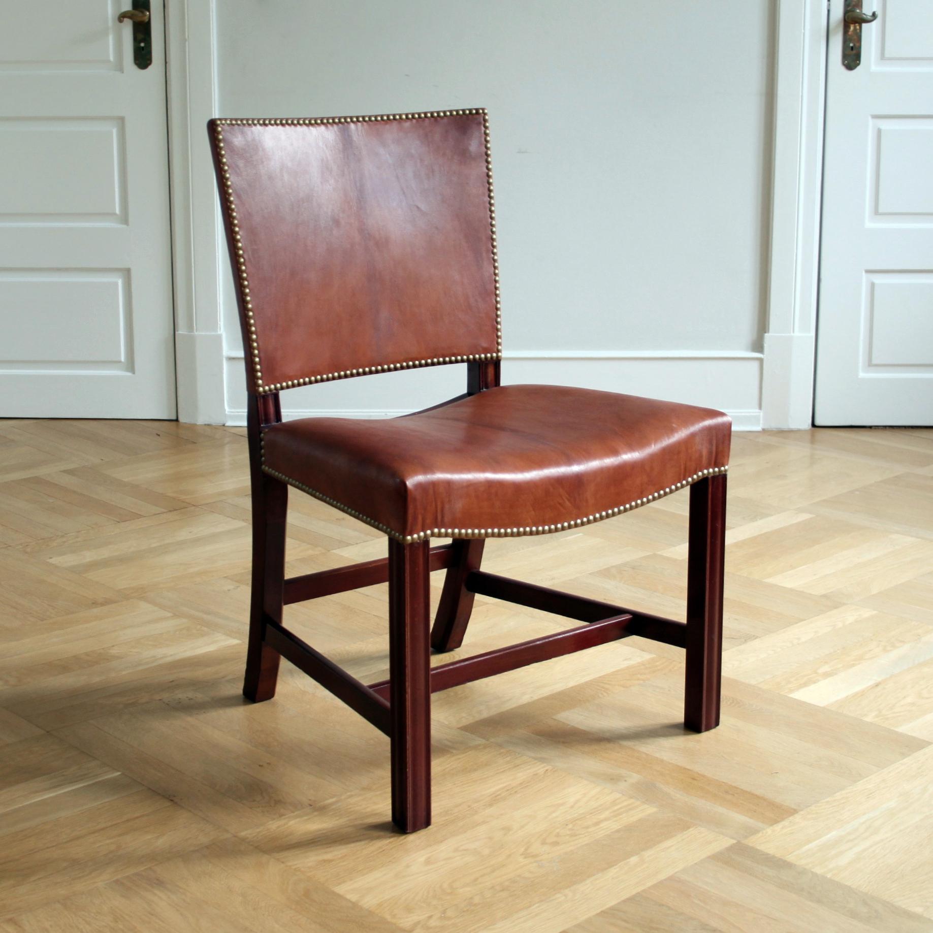 Set of 12 Kaare Klint Red Chairs, Niger Leather, Mahogany 1