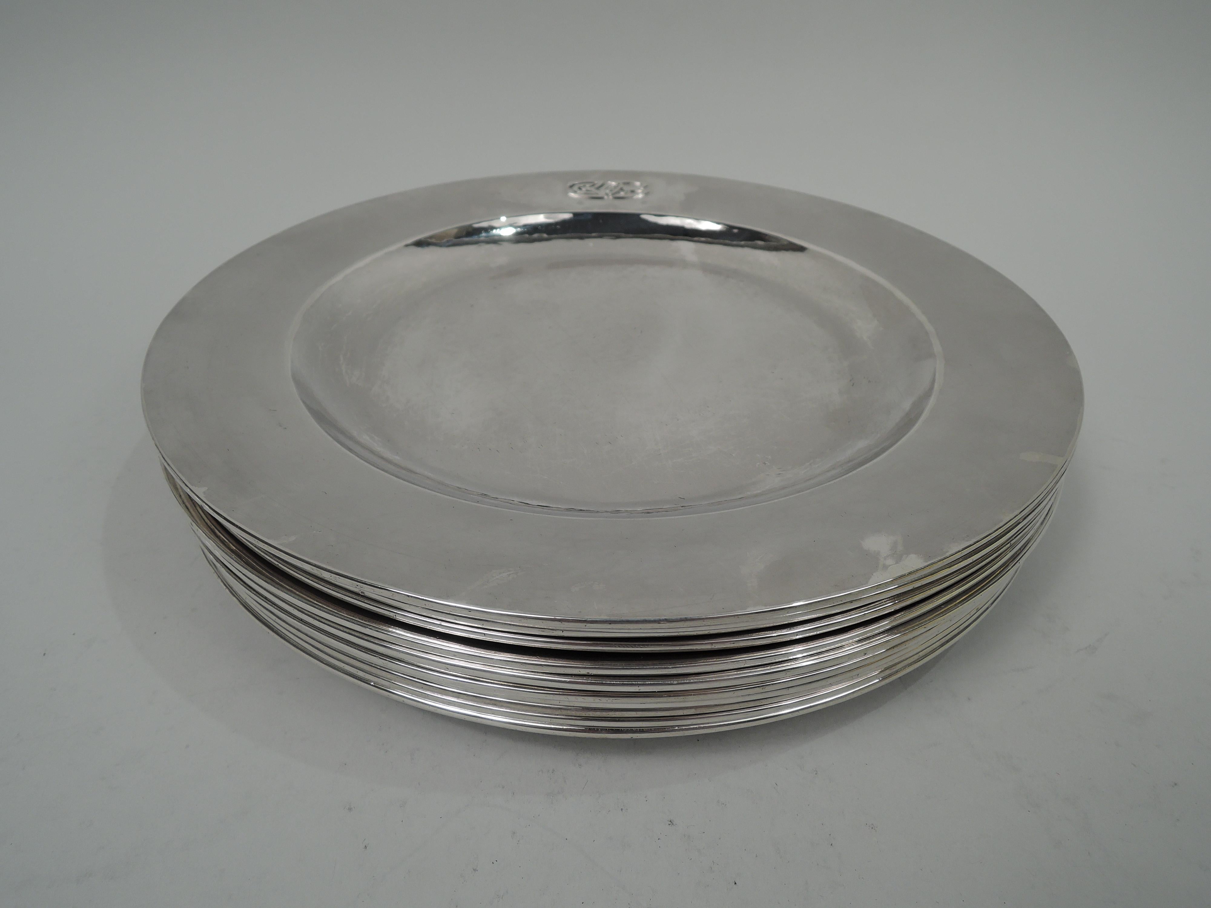 Set of 12 Kalo Early Park RidgeEra HandMade Dinner Plates For Sale at