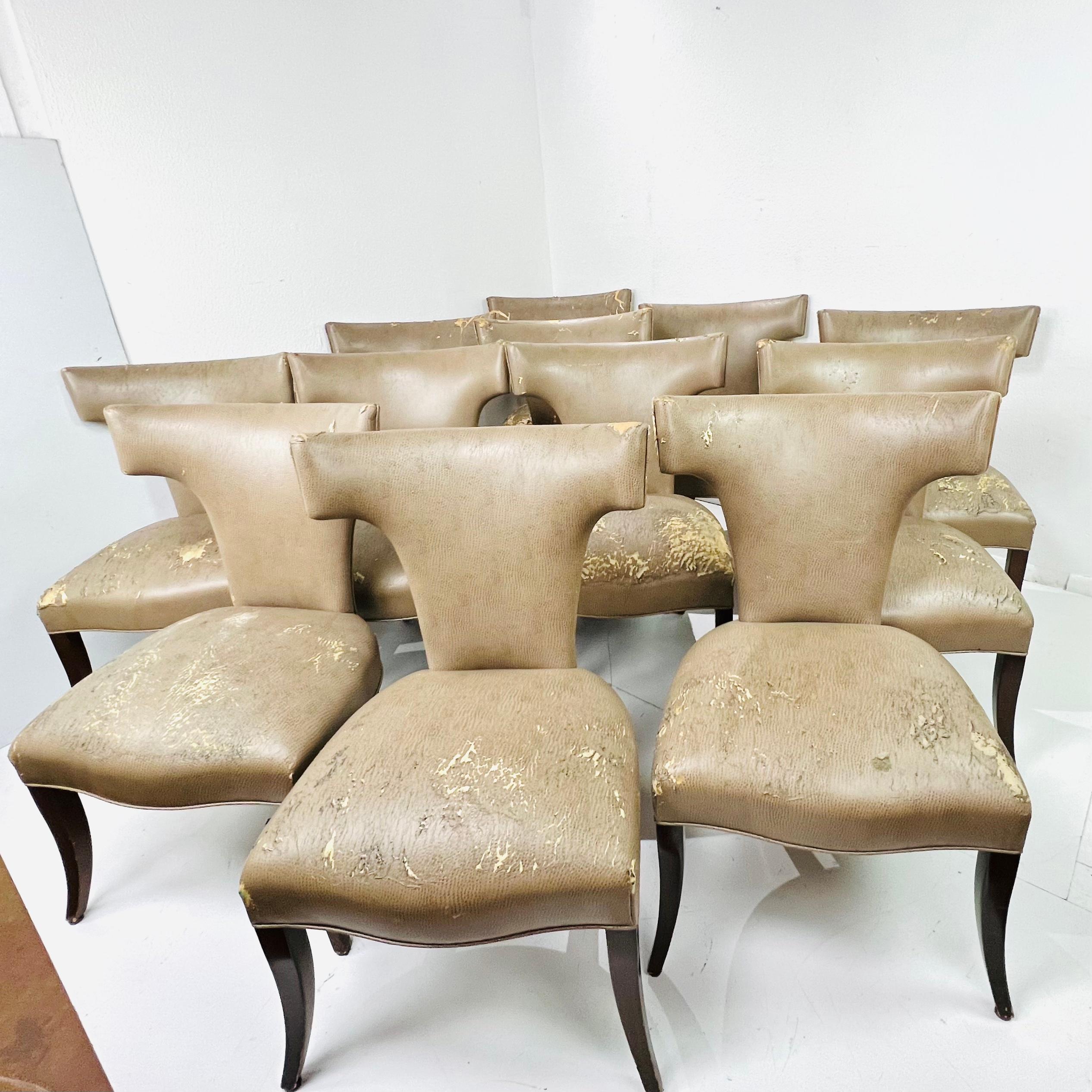 Set of 12 Klismos Style Dining Chairs 8