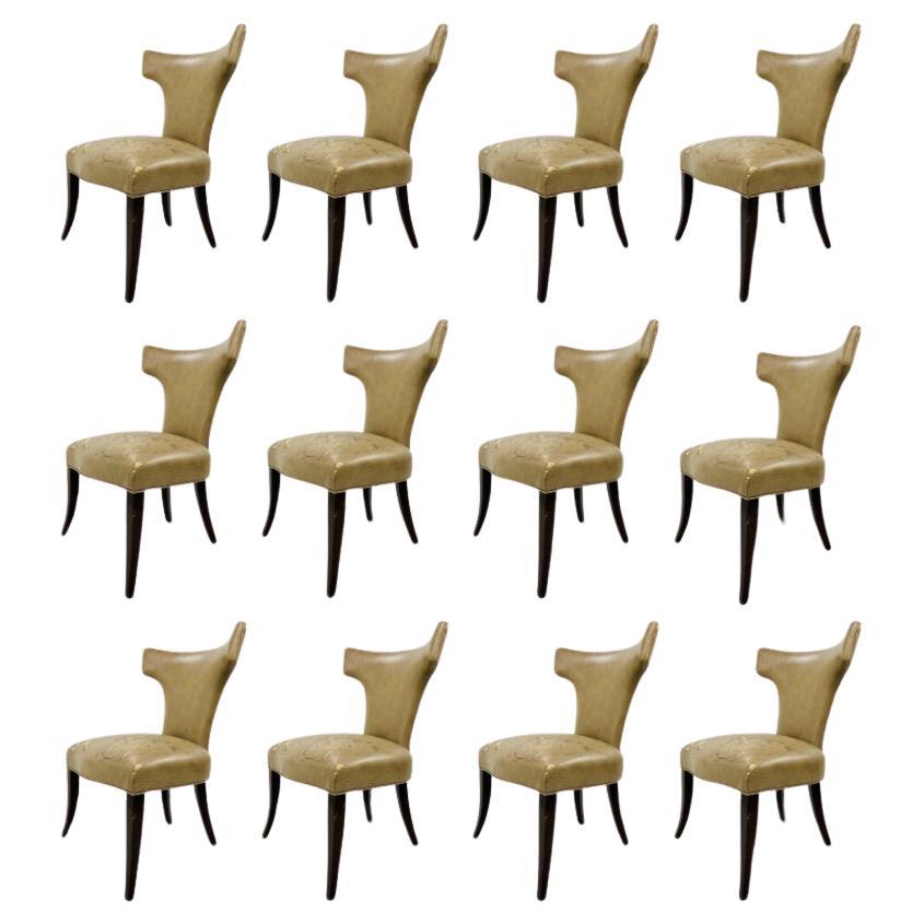 Set of 12 Klismos Style Dining Chairs