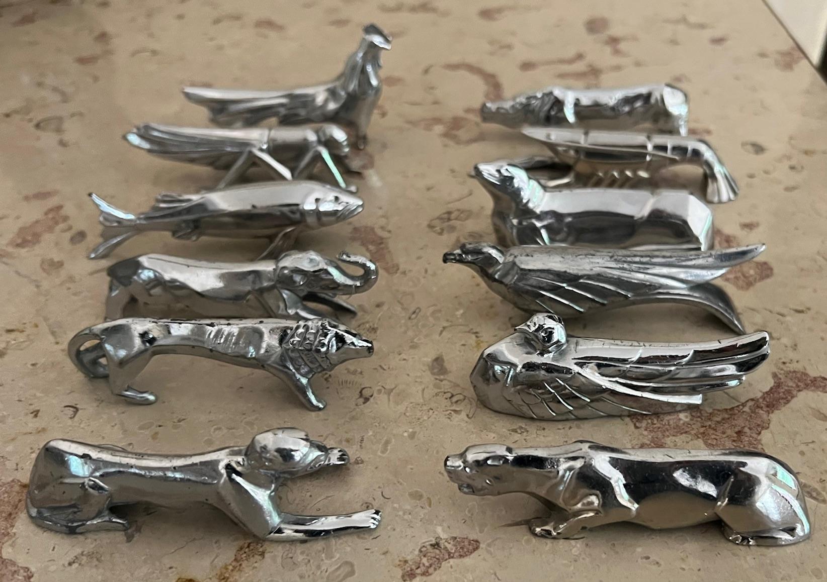 Set of 12 Knife Rests in the Art Deco Style of Christofle For Sale 5