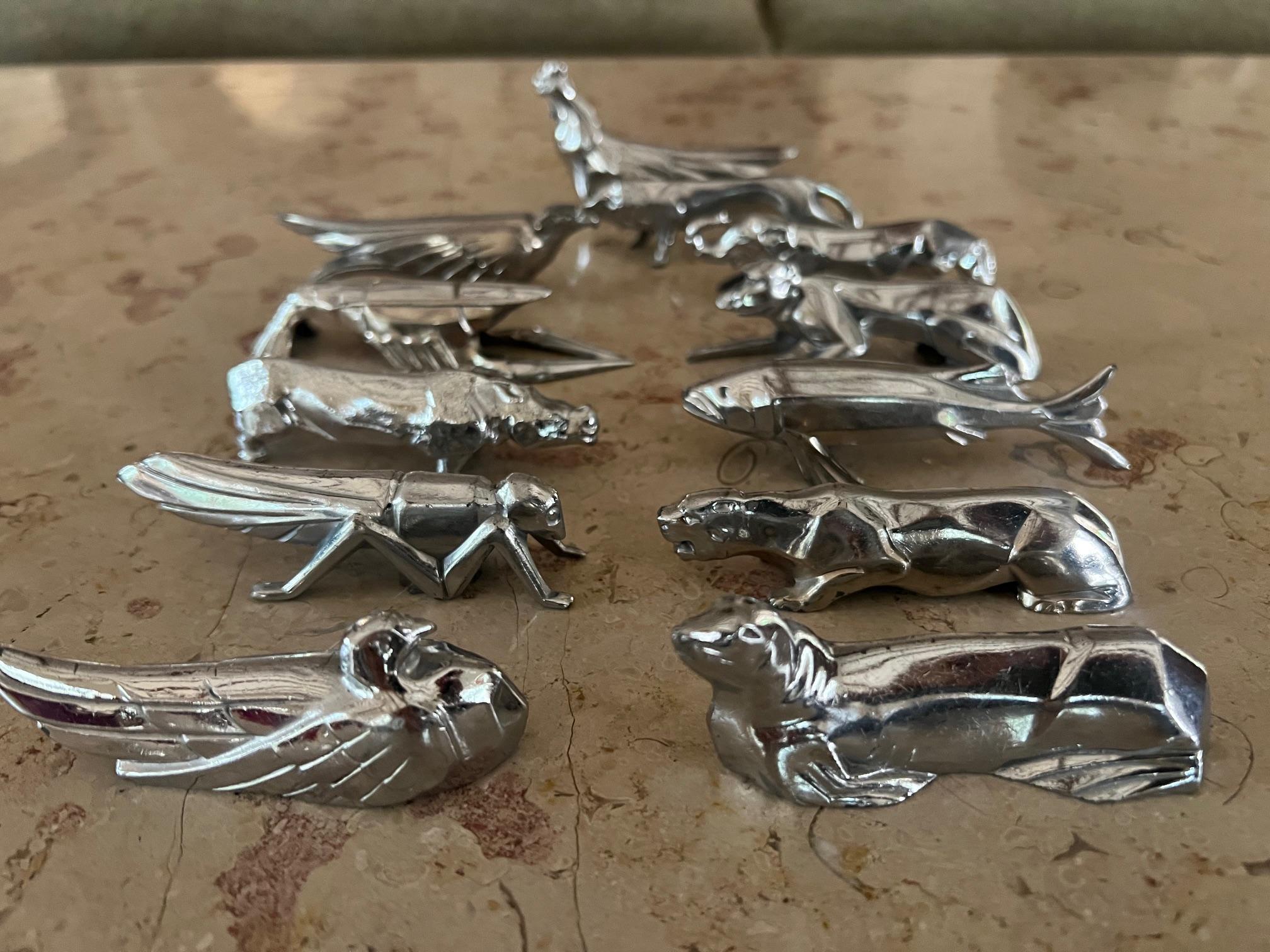 Set of 12 Knife Rests in the Art Deco Style of Christofle For Sale 6