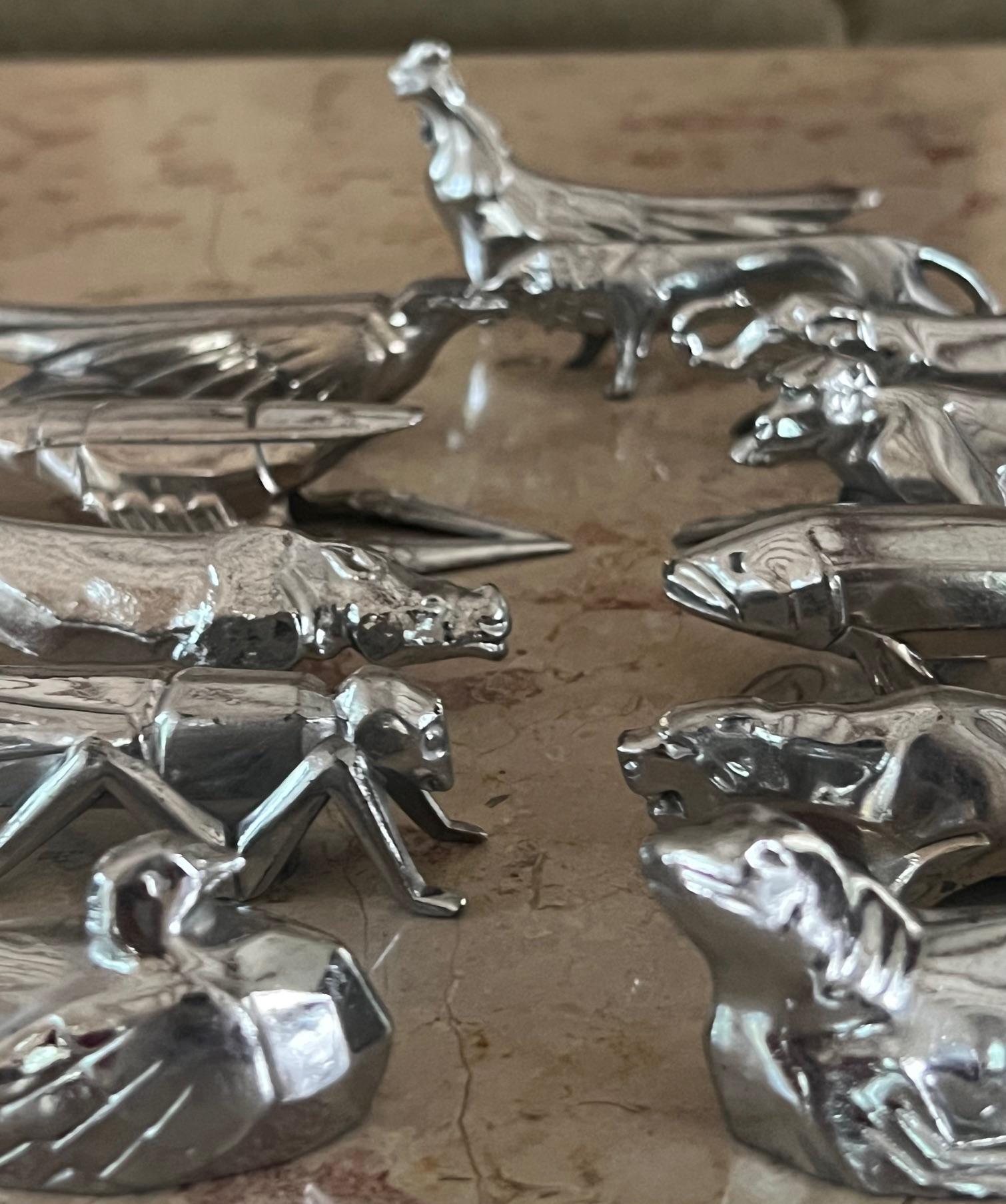 Set of 12 Knife Rests in the Art Deco Style of Christofle For Sale 7