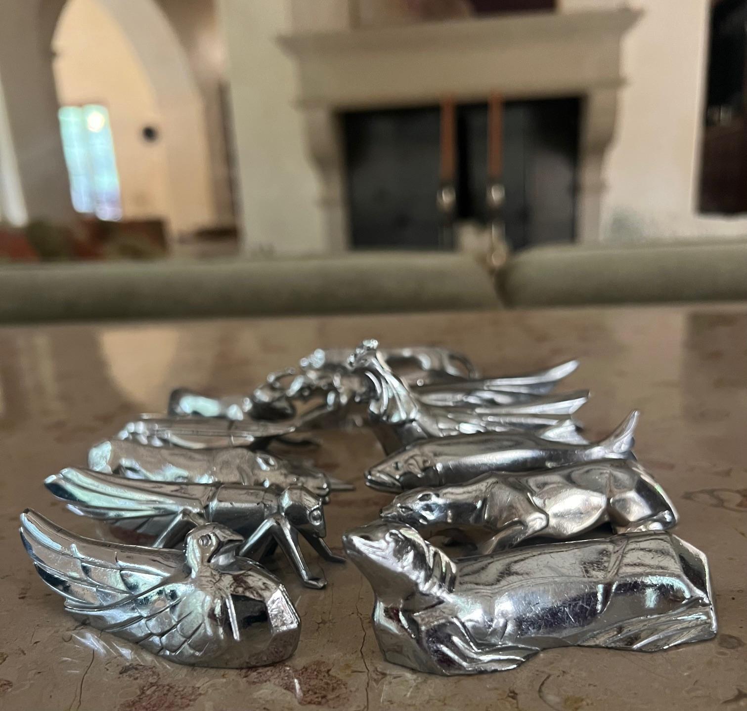 French Set of 12 Knife Rests in the Art Deco Style of Christofle For Sale