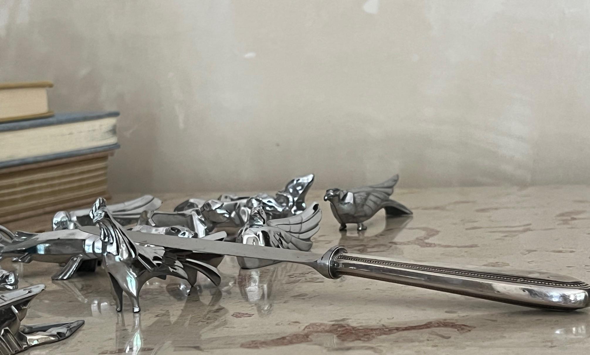 Set of 12 Knife Rests in the Art Deco Style of Christofle For Sale 2