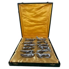 Vintage Set of 12 Knife Rests in the Art Deco Style of Christofle
