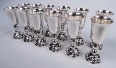 Set di 12 cordiali in argento La Paglia Midcentury Modern