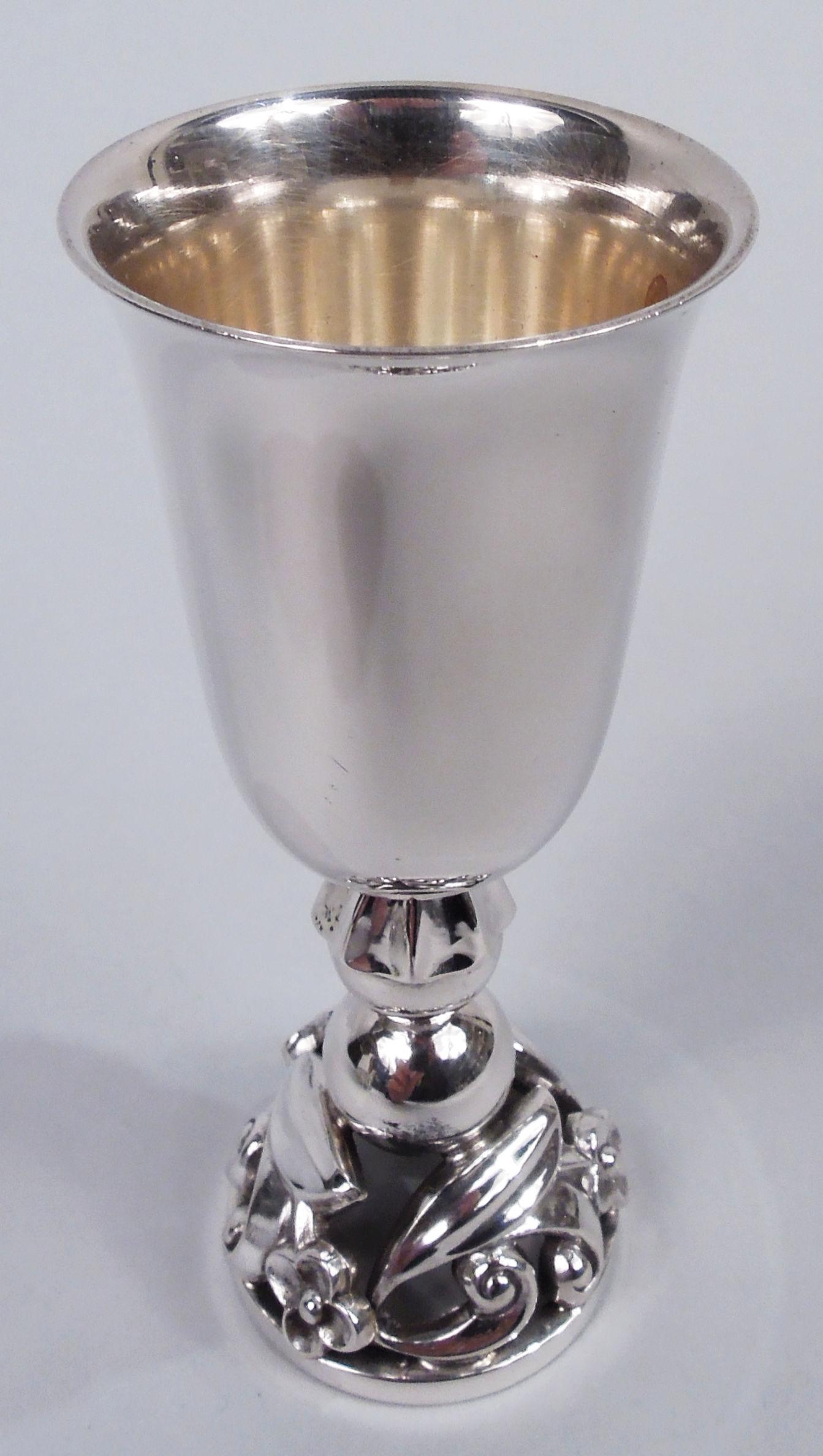 Mid-Century Modern Set of 12 La Paglia Midcentury Modern Sterling Silver Cordials For Sale