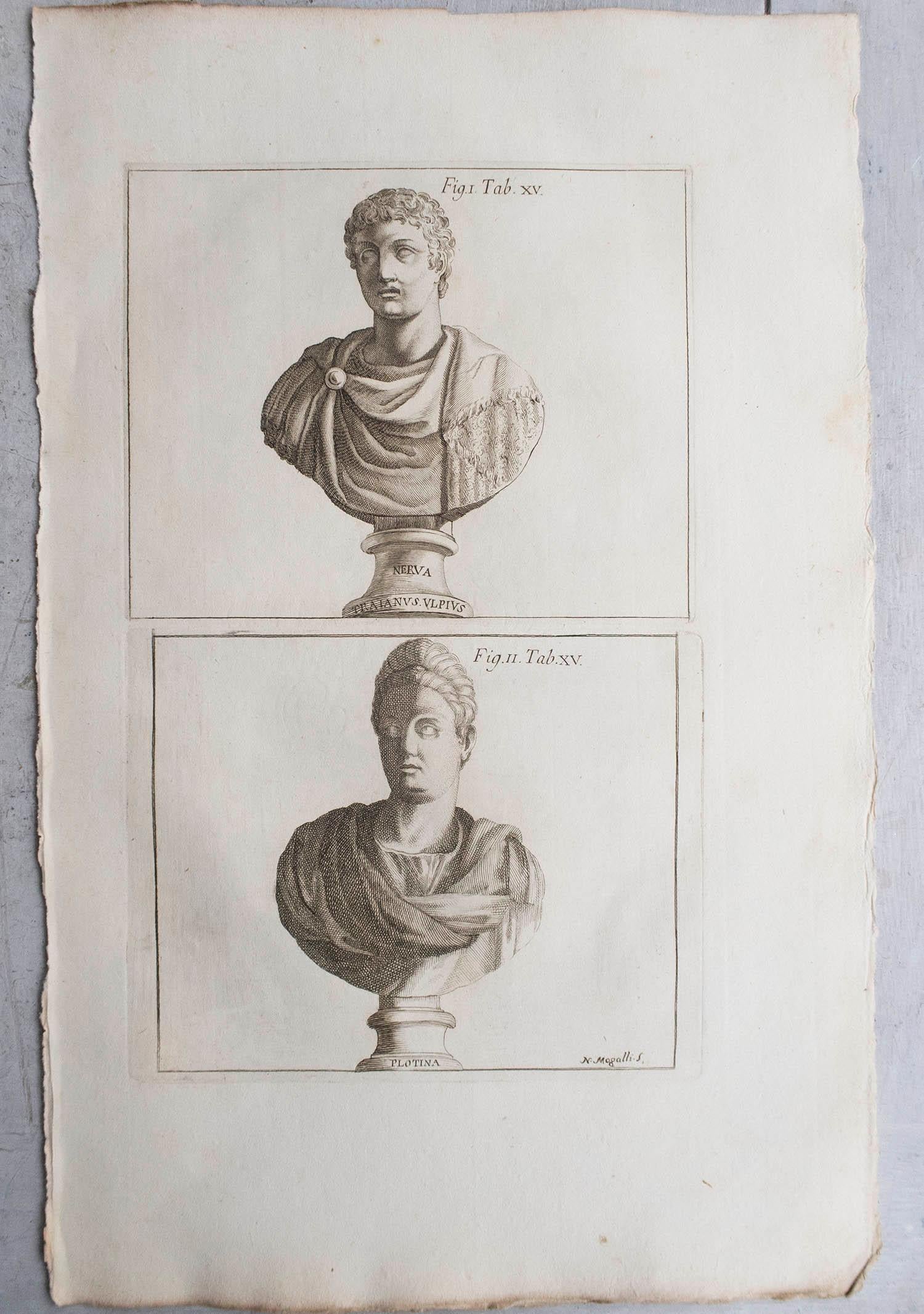 Classical Roman Set of 12 Large Scale Original Antique Grand Tour Prints. Rome, 1776