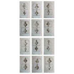 Set of 12 Large Scale Original Antique Grand Tour Prints. Rome, 1776