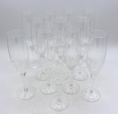 Set of 12 Late 20th Century Orrefors Champagne Flutes in "Prelude"