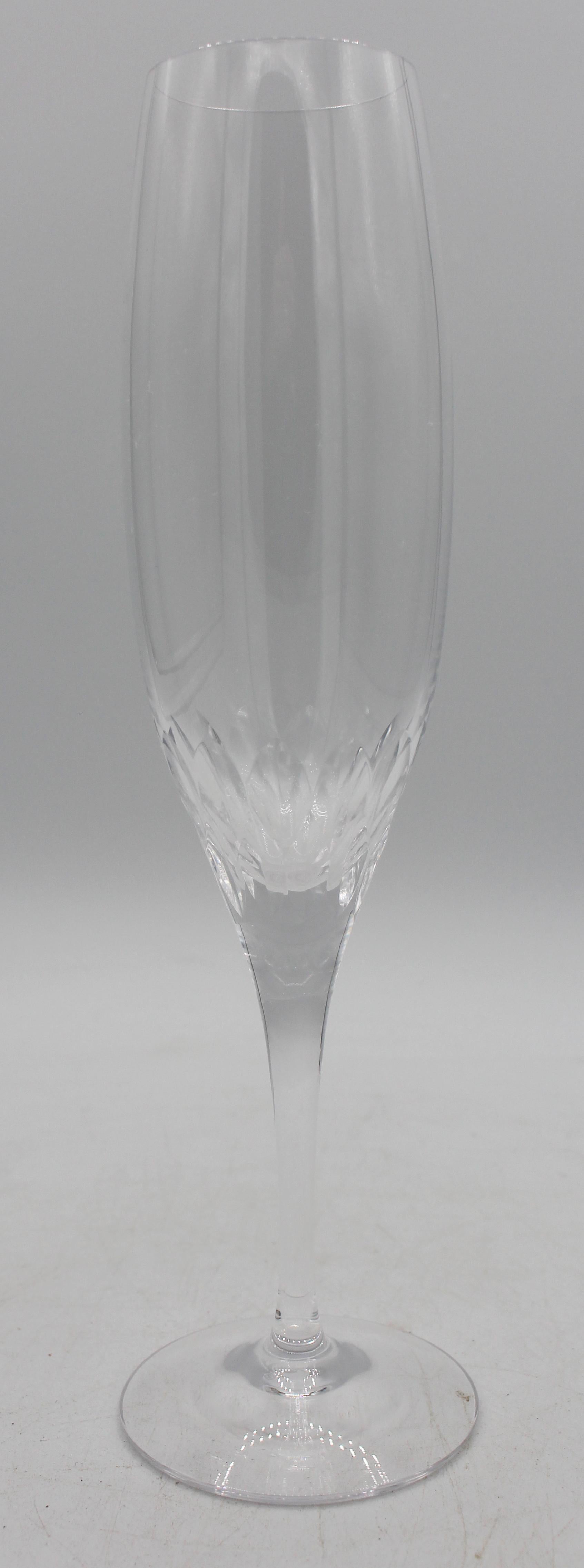 Mid-Century Modern Set of 12 Late 20th Century Orrefors Champagne Flutes in 