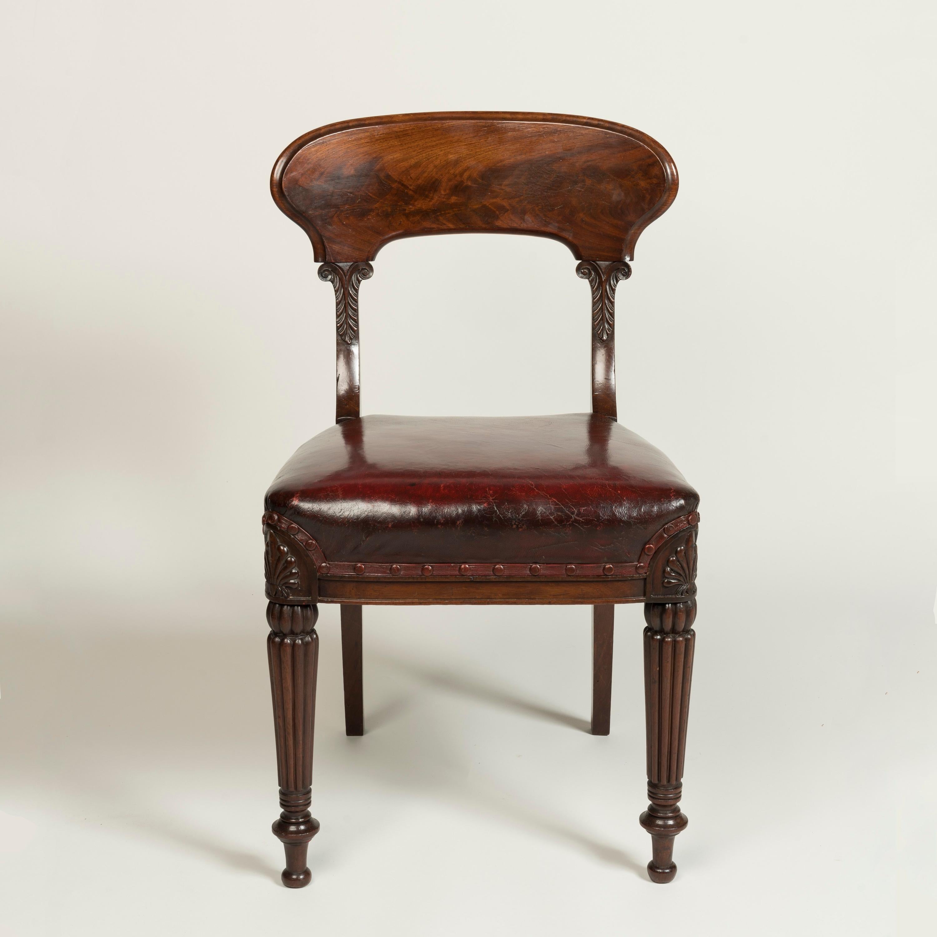 George IV Set of 12 Late Georgian Mahogany Dining Chairs attributed to Gillows For Sale