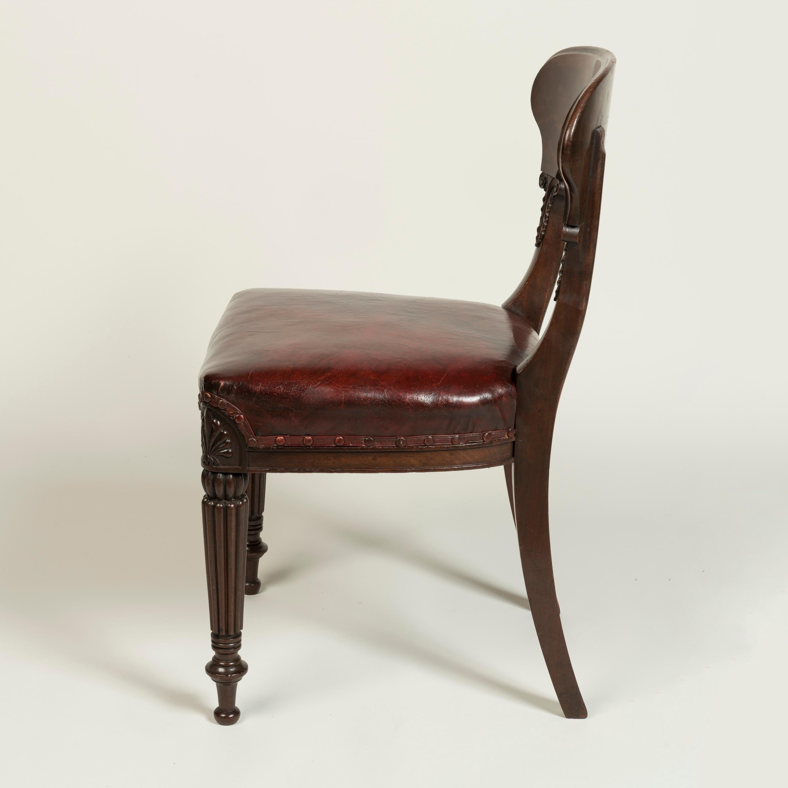 19th Century Set of 12 Late Georgian Mahogany Dining Chairs attributed to Gillows For Sale