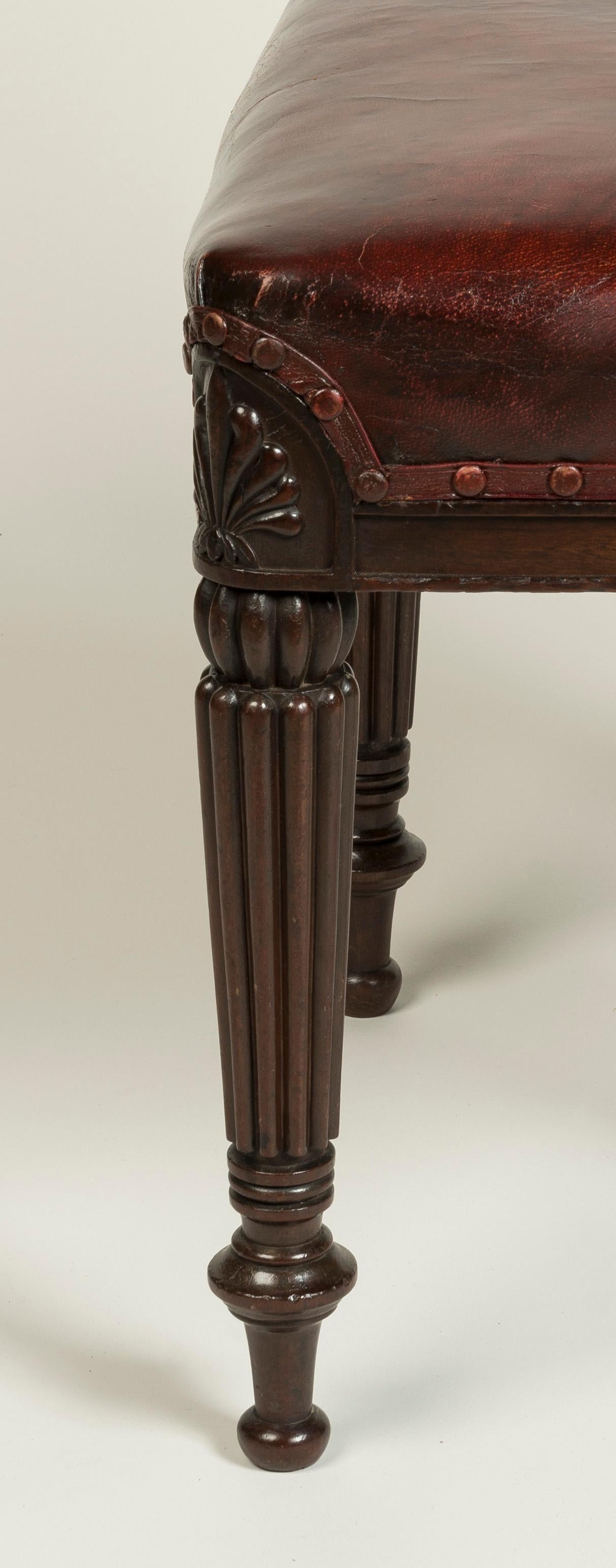 Leather Set of 12 Late Georgian Mahogany Dining Chairs attributed to Gillows For Sale