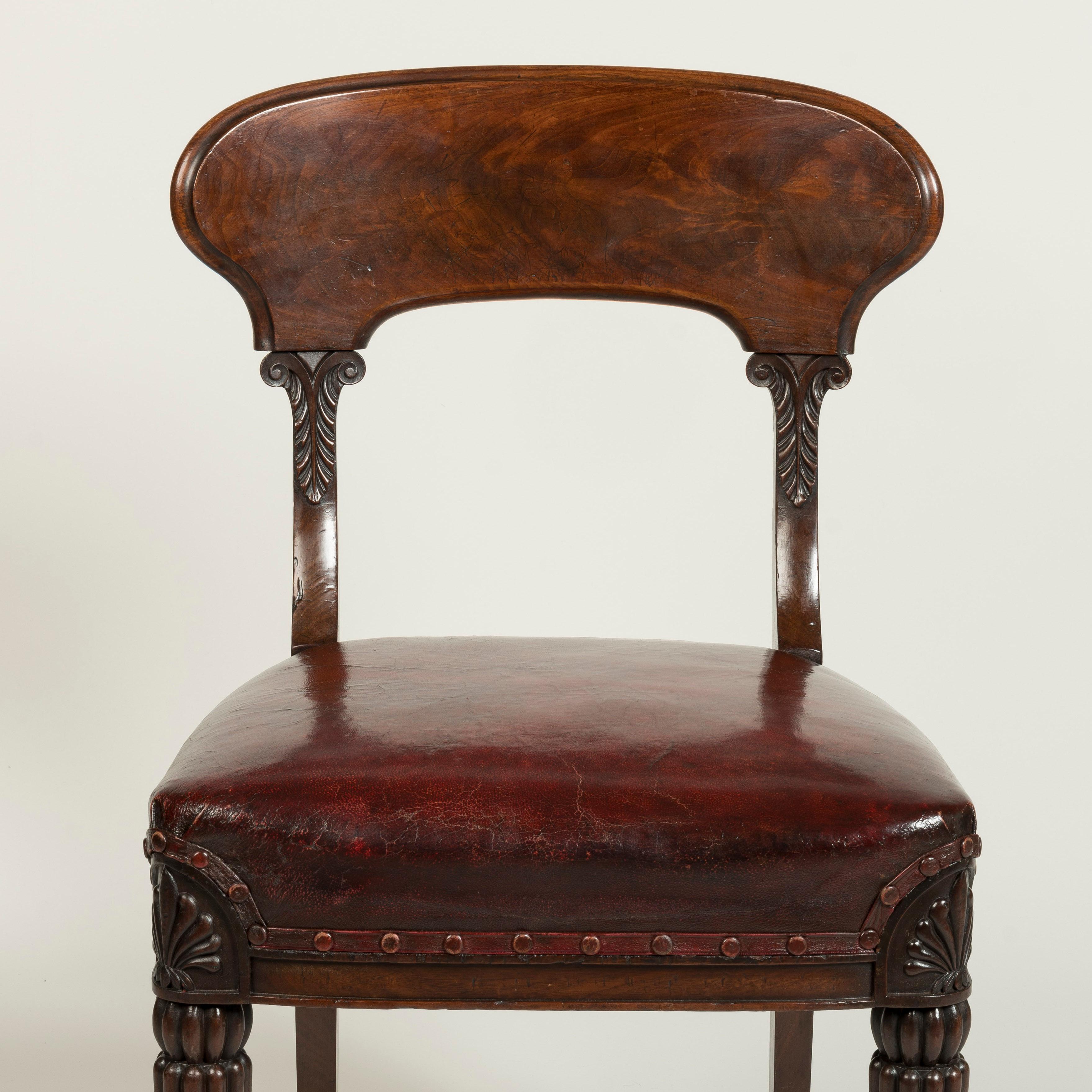 Set of 12 Late Georgian Mahogany Dining Chairs attributed to Gillows For Sale 2
