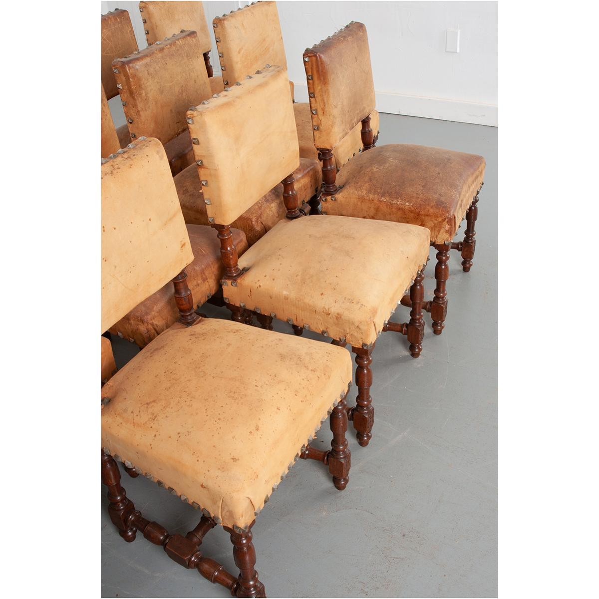 Set of 12 Leather Dining Chairs 5