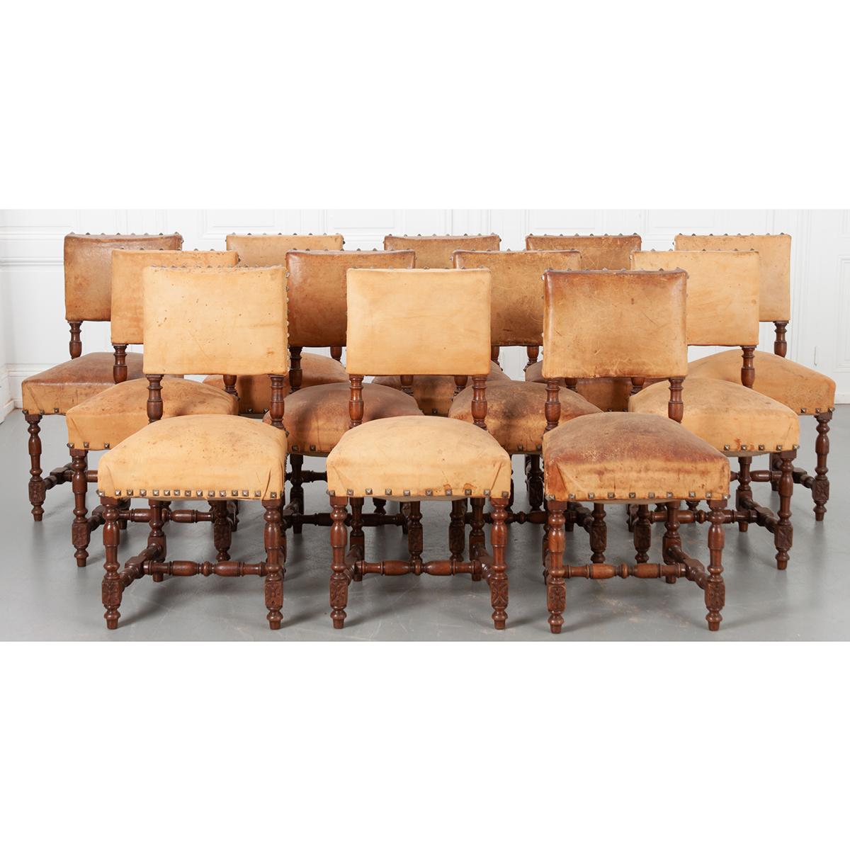 Set of 12 Leather Dining Chairs 6