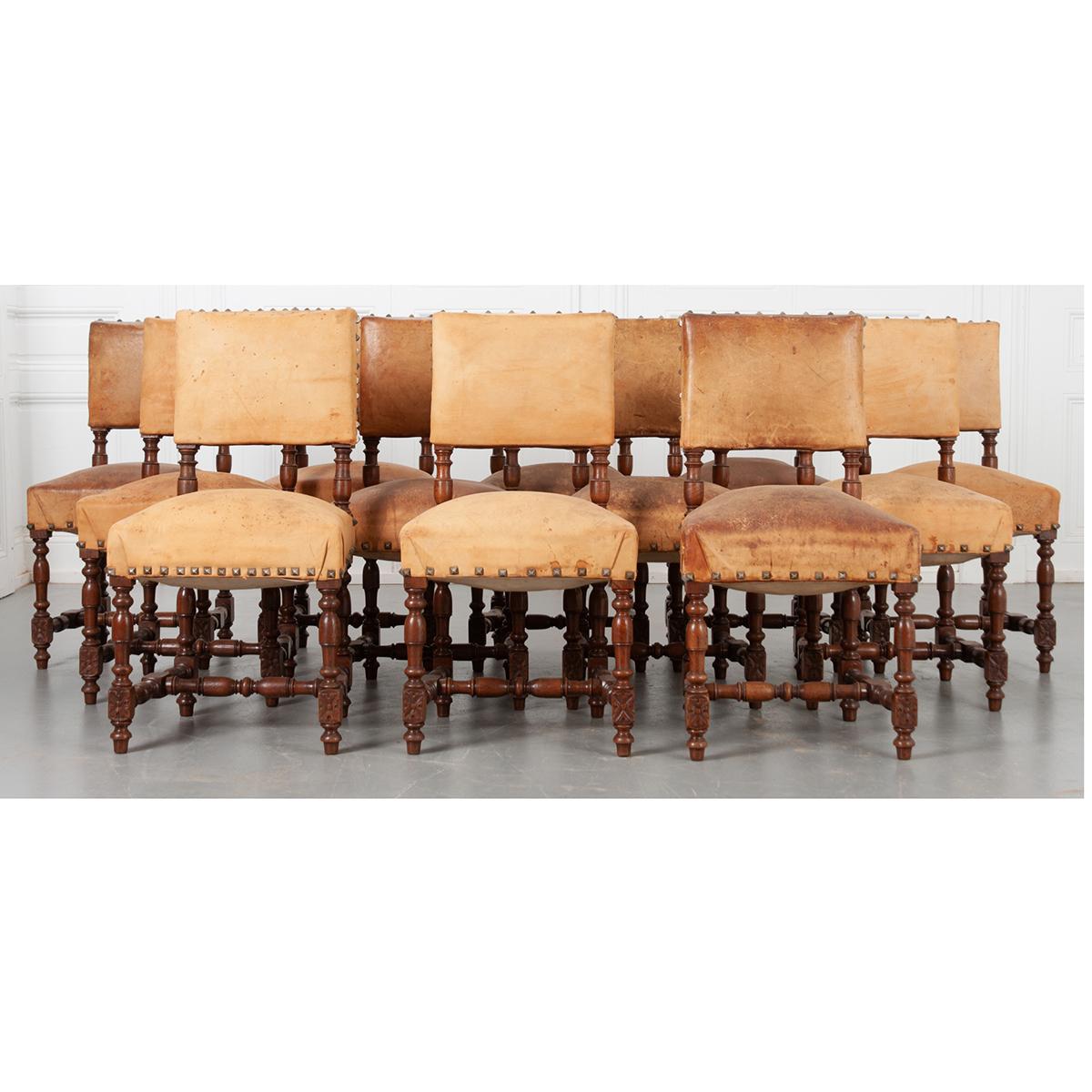 Set of 12 Leather Dining Chairs 7
