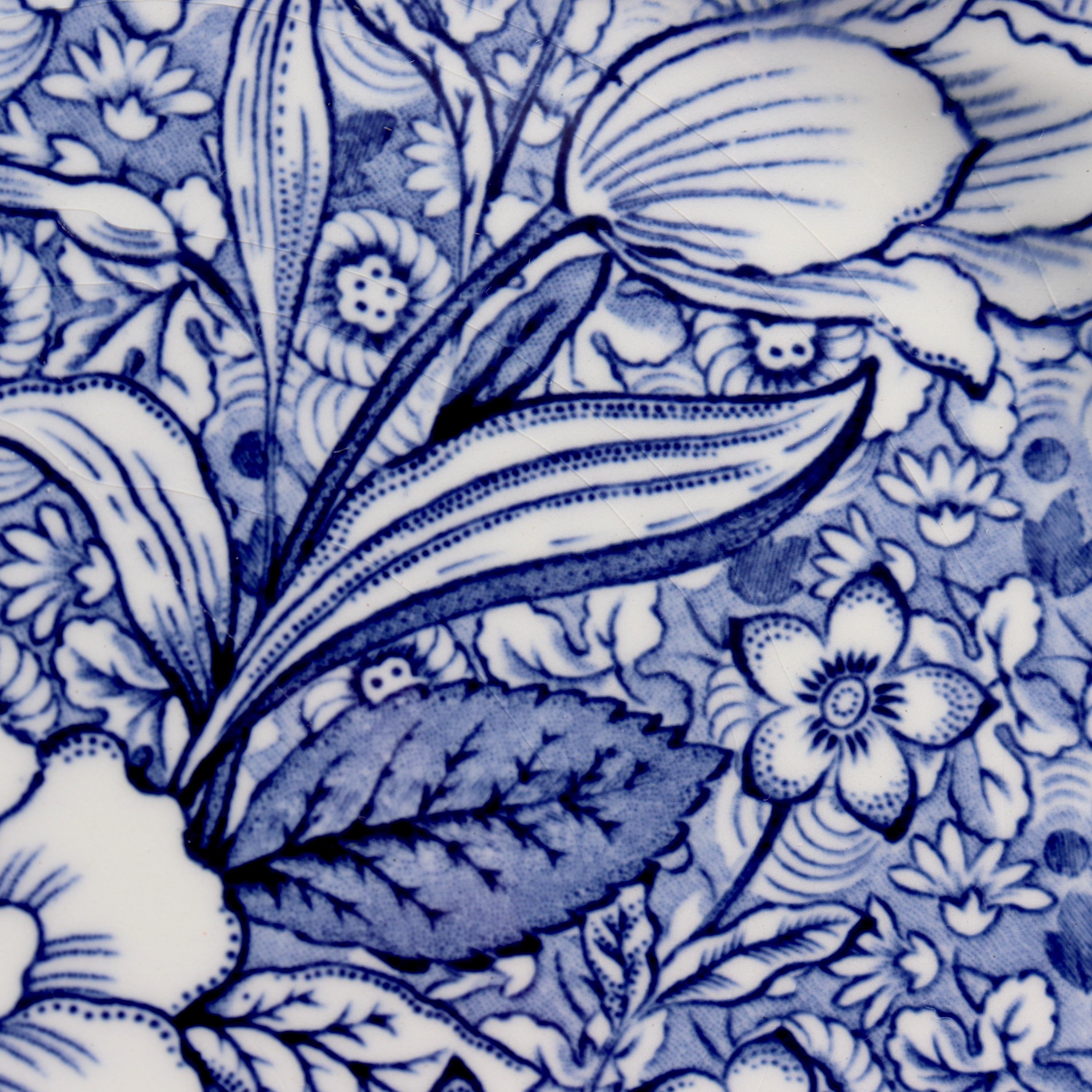 Terre de fer Ensemble de 12 assiettes carrées en pierre de fer Liberty Blue Johnson Brothers pour Tiffany & Co