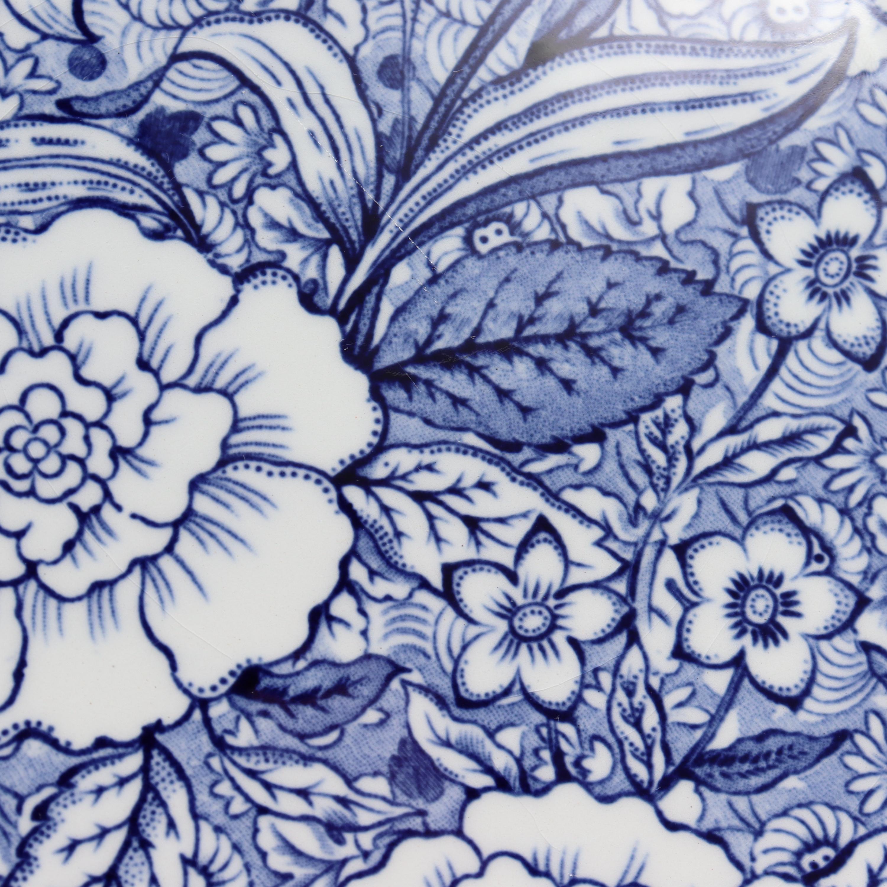 Ensemble de 12 assiettes carrées en pierre de fer Liberty Blue Johnson Brothers pour Tiffany & Co 1