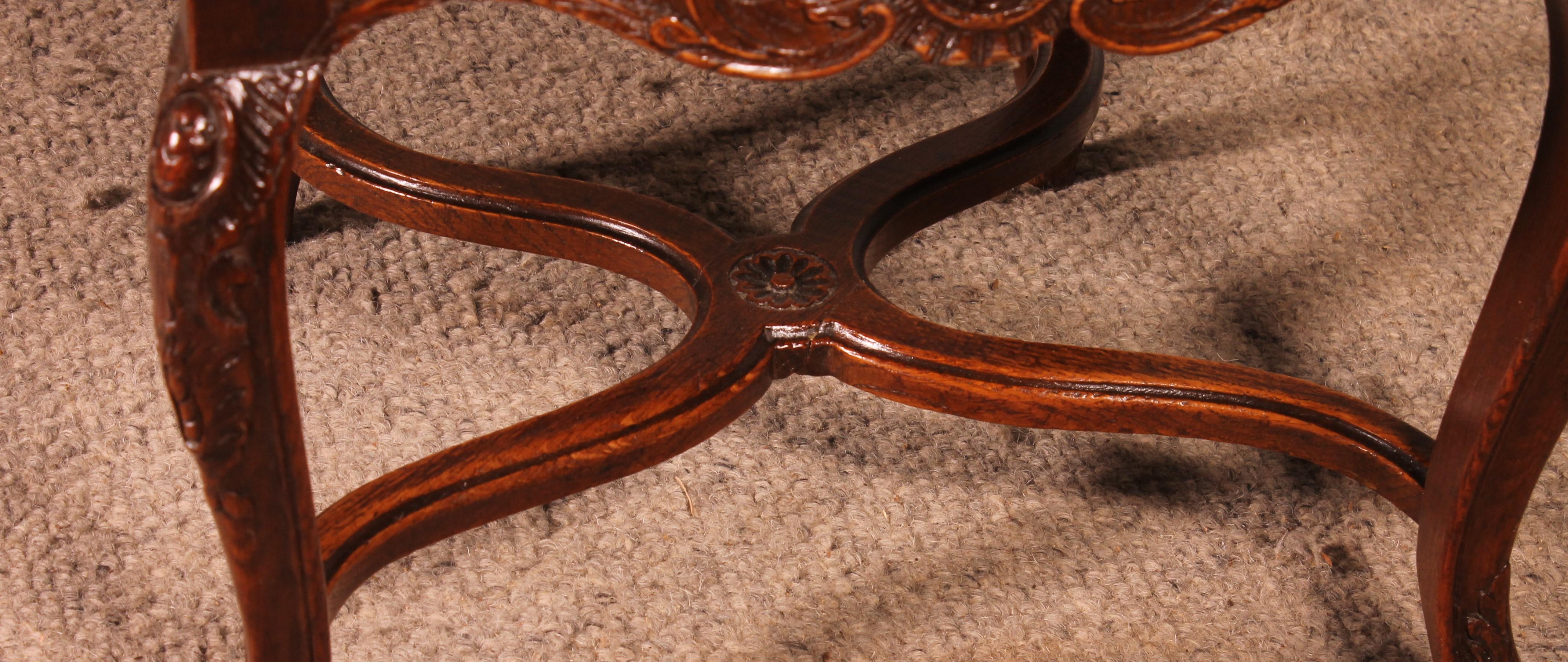 Satz von 12 Stühlen im Louis XIV-Stil aus Eiche im Angebot 7